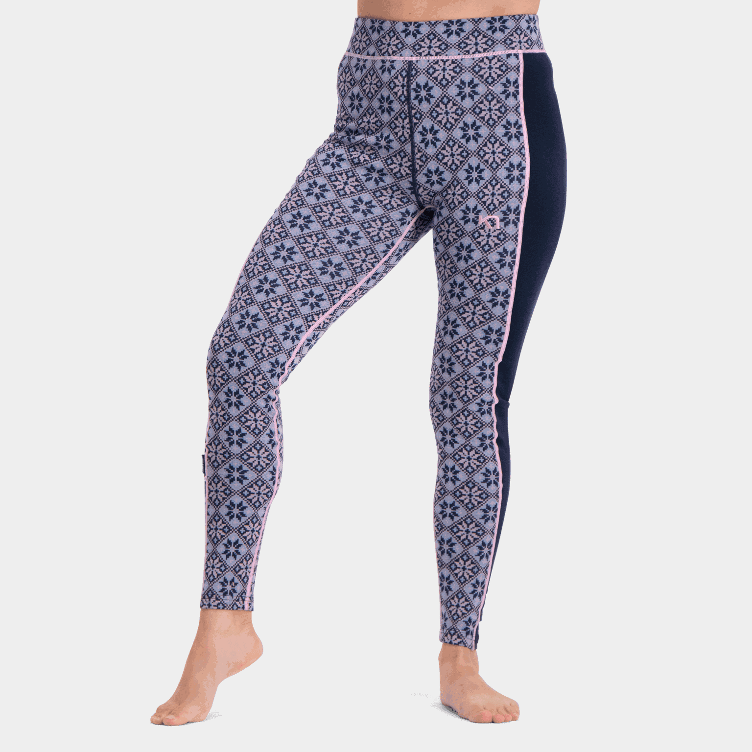 Roze lange broek met hoge taille voor dames