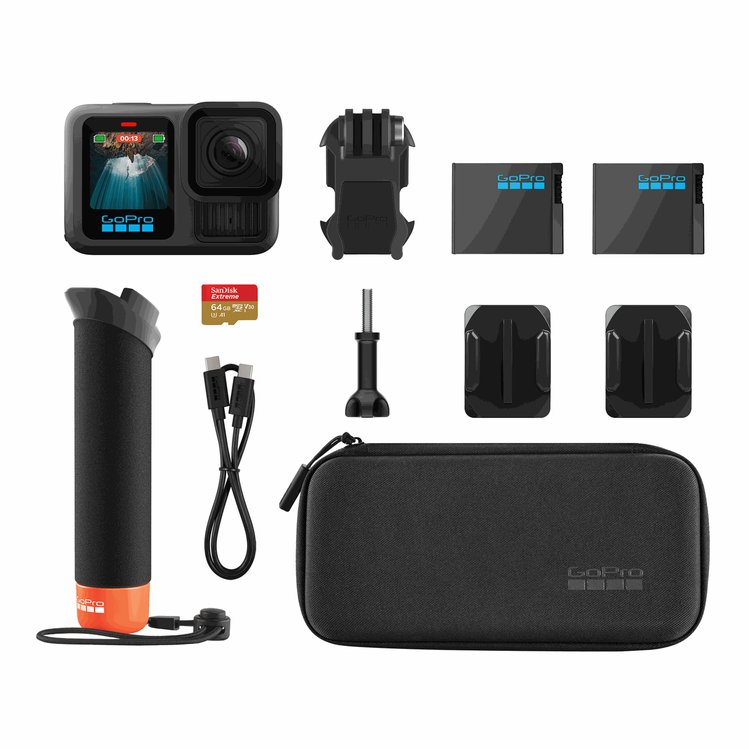 GoPro HERO13 Black camera-accessoirekit, GoPro HERO13 Black camera-accessoirekit - Zwart