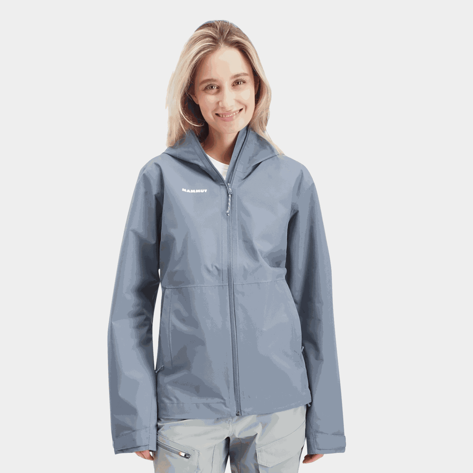 Giacca con cappuccio Linard Light HS W, impermeabile, da donna - grigia