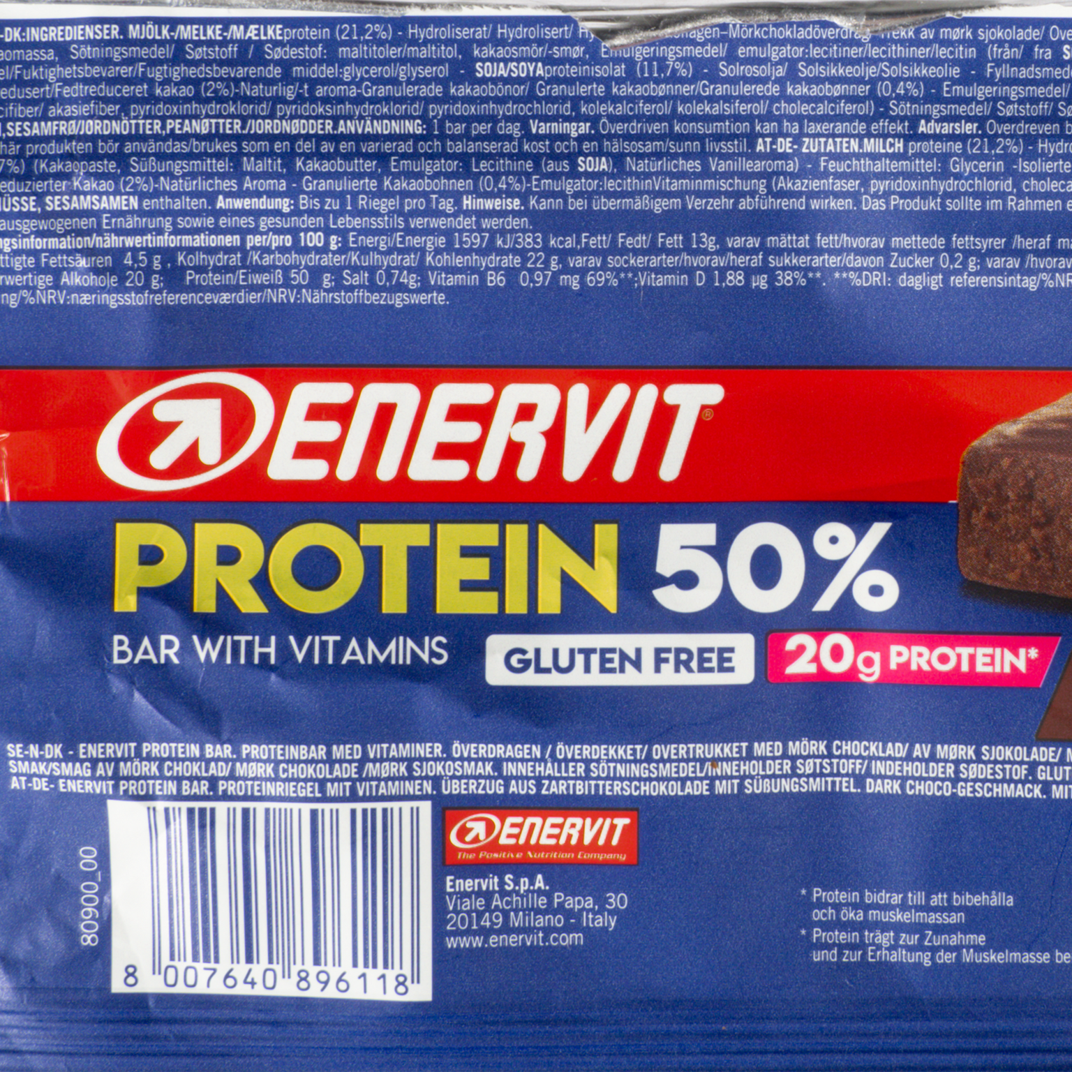  50% batonik proteinowy z gorzkiej czekolady