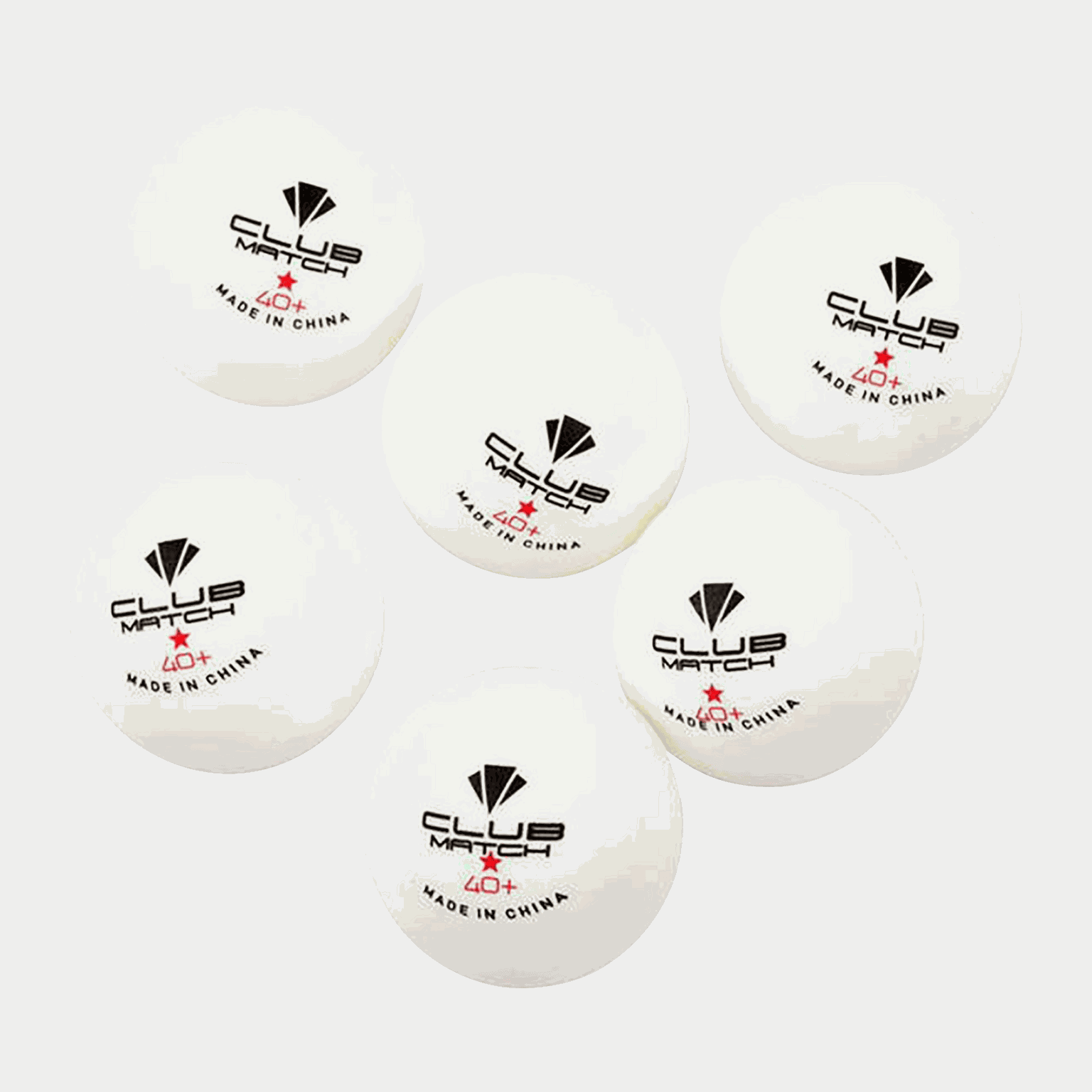 Set van 6 Club pingpongballen – wit
