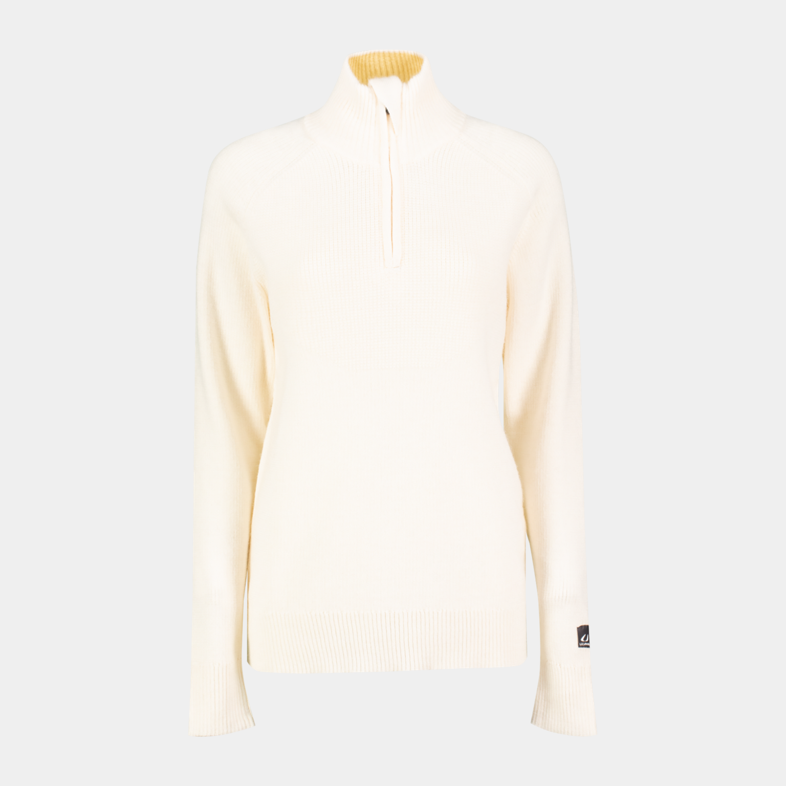  Maglione da donna Eio in lana con mezza zip – Bianco