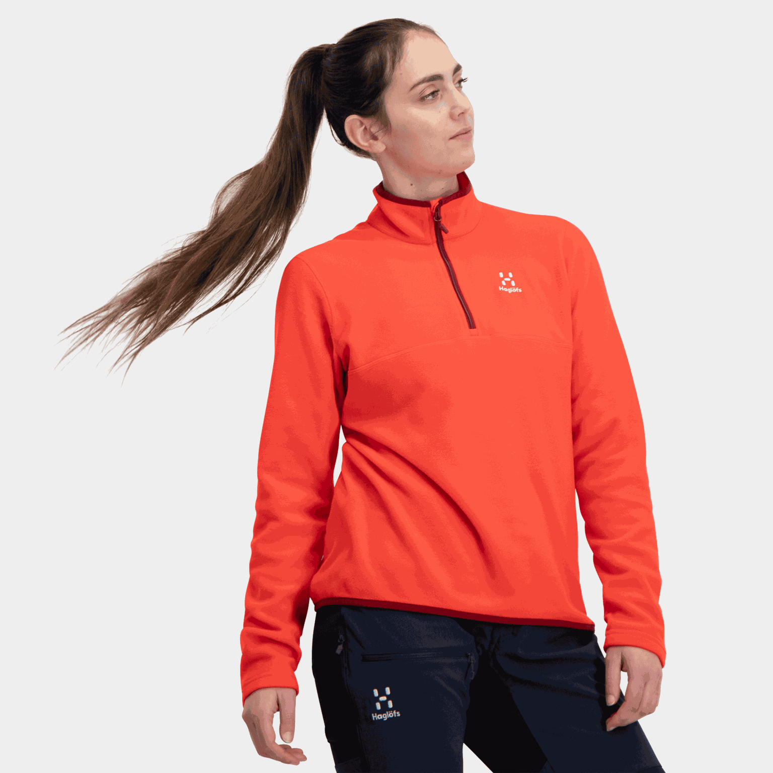 Pollux 1/2 Zip, fleecegenser, mellomlagsgenser, dame - Rød