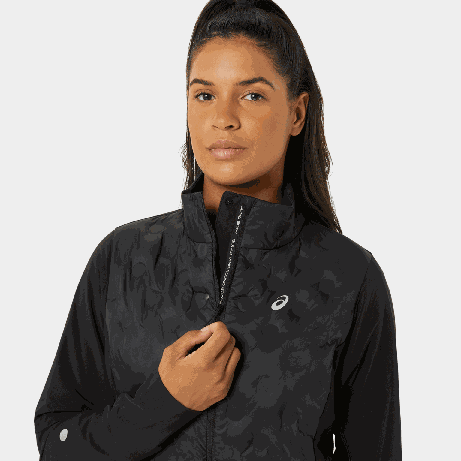 Jaqueta feminina de inverno para ciclismo e treino - preta