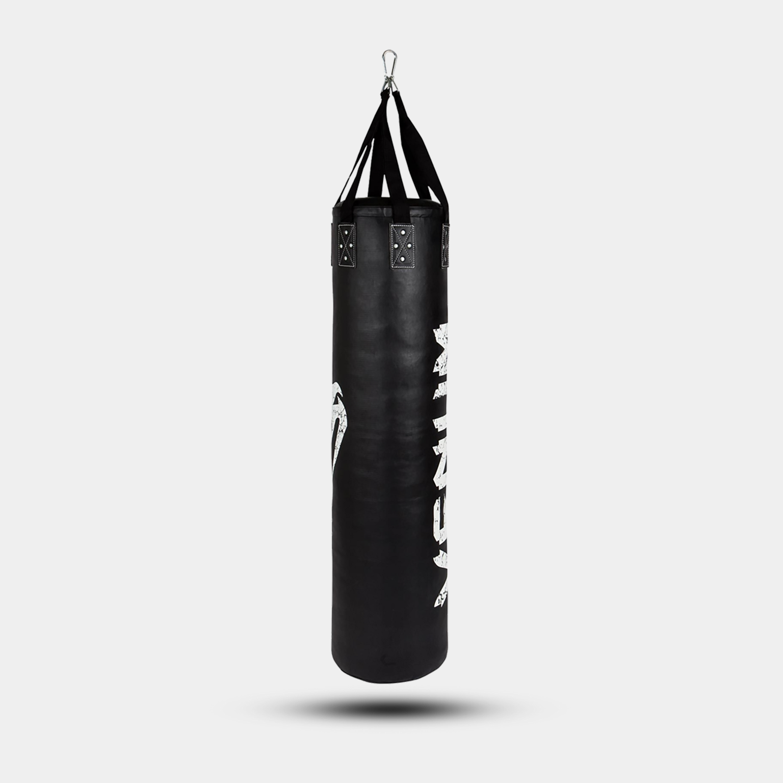  Worek bokserski Venum Challenger + hak sufitowy – czarno-biały – wyściełany – 150 cm, Worek bokserski – czarny