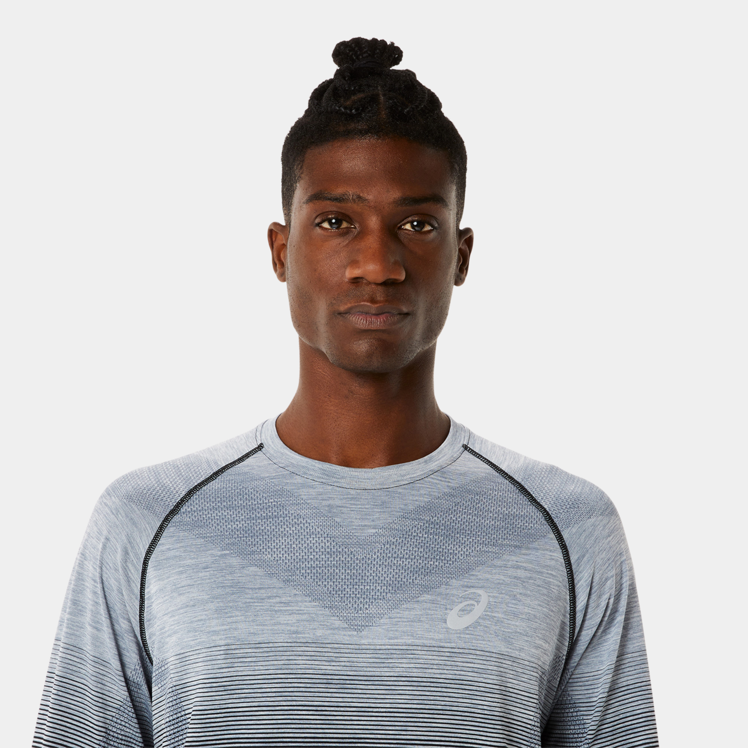 T-shirt a maniche lunghe senza cuciture, maglia da corsa da uomo – Nera