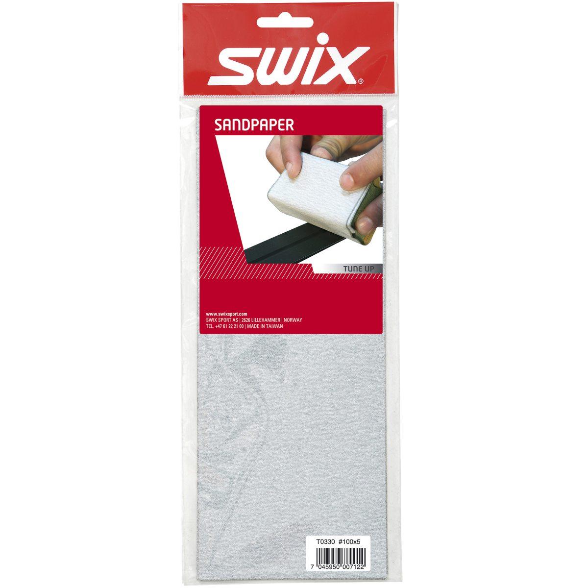  Lixa Swix Acc T330, 5 unidades, grão 100, 24/25, lixa K100 -