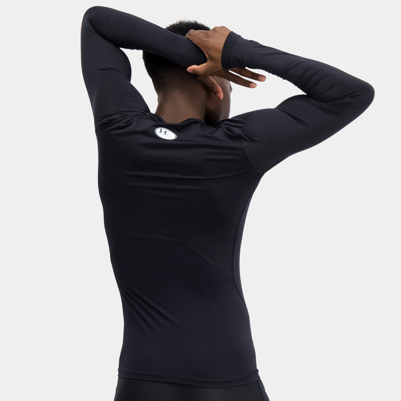  Heren HeatGear™ Armor sweatshirt met lange mouwen - Zwart