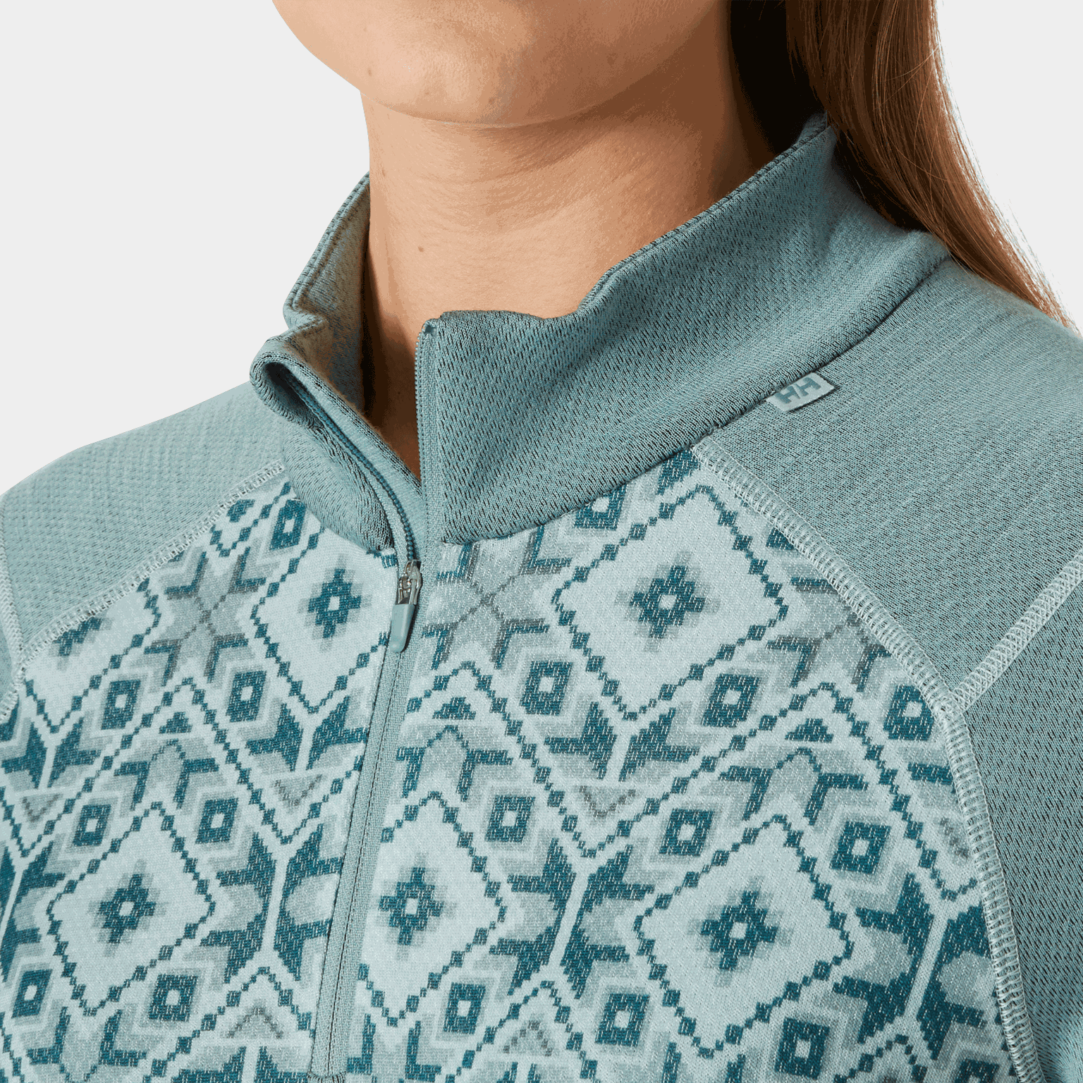 LIFA Merino Midweight Graphic 1/2 Zip, Pull en laine, Femme - Vert