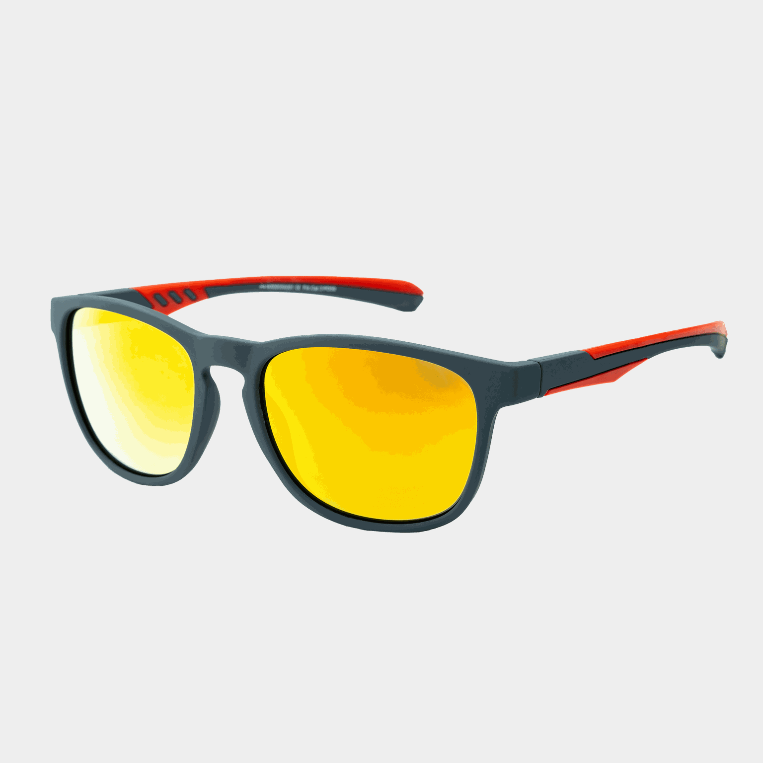  Okulary przeciwsłoneczne Waye unisex w wielokolorowej szaro-czerwonej gumie - Szare