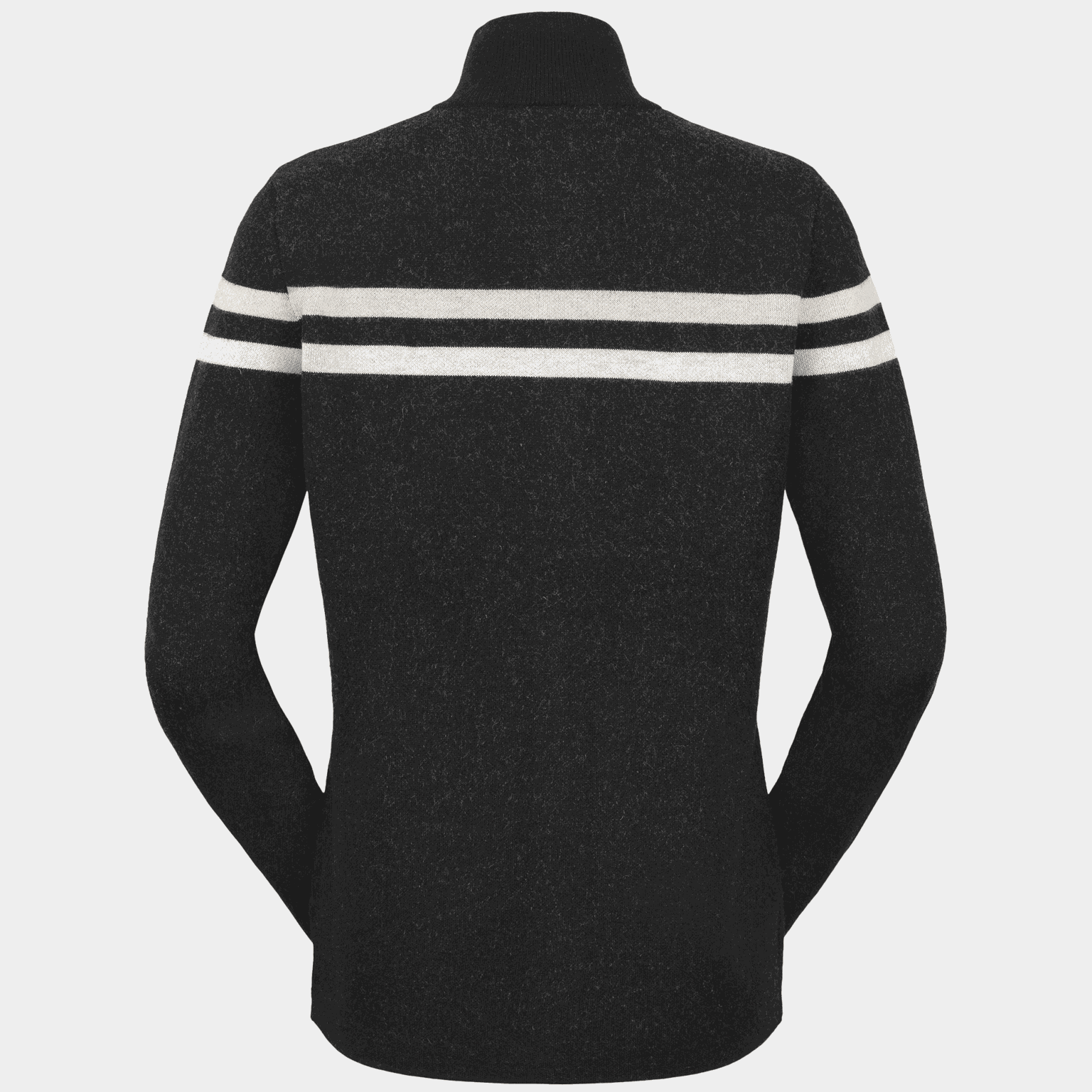  Cardigã feminino de lã com gola redonda - preto