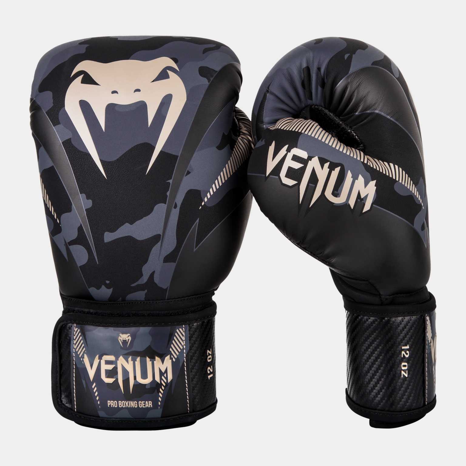  Boxerské rukavice Venum Impact - tmavě maskáčové/pískové - 283 g, Boxerské rukavice pro dospělé - zelené