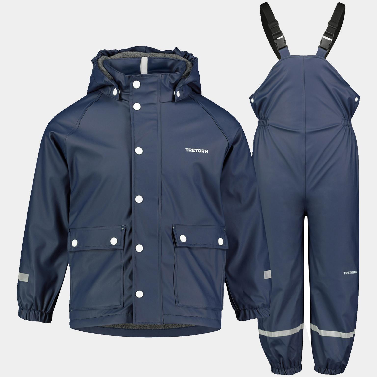  Macacão infantil impermeável de lã polar com asas - azul escuro