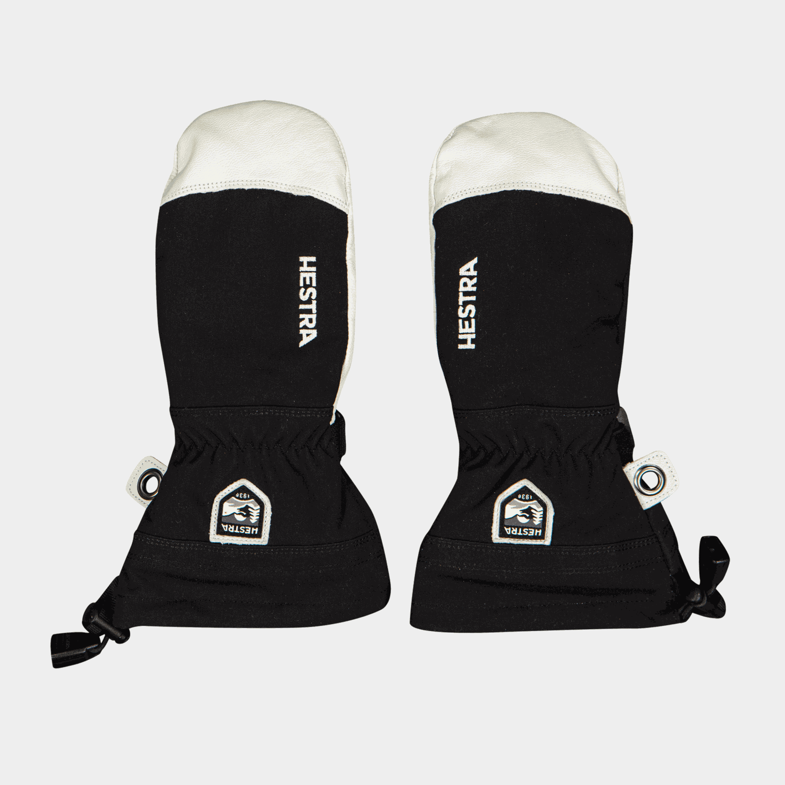 Army Leather Heli Ski Mitt, skivott, junior - Svart
