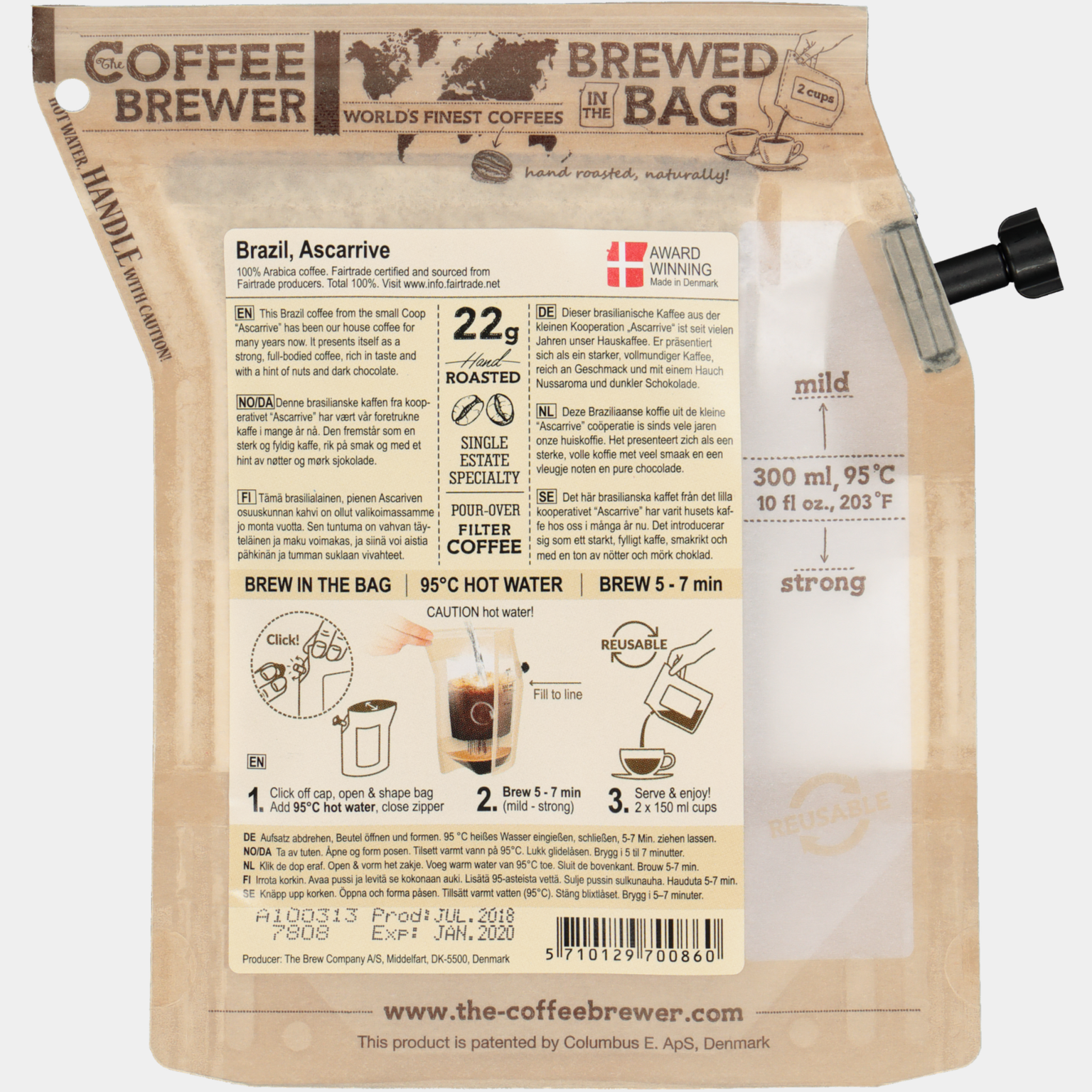 Caffè brasiliano, 2 tazze, forte, tostatura media, formato da viaggio – Braun