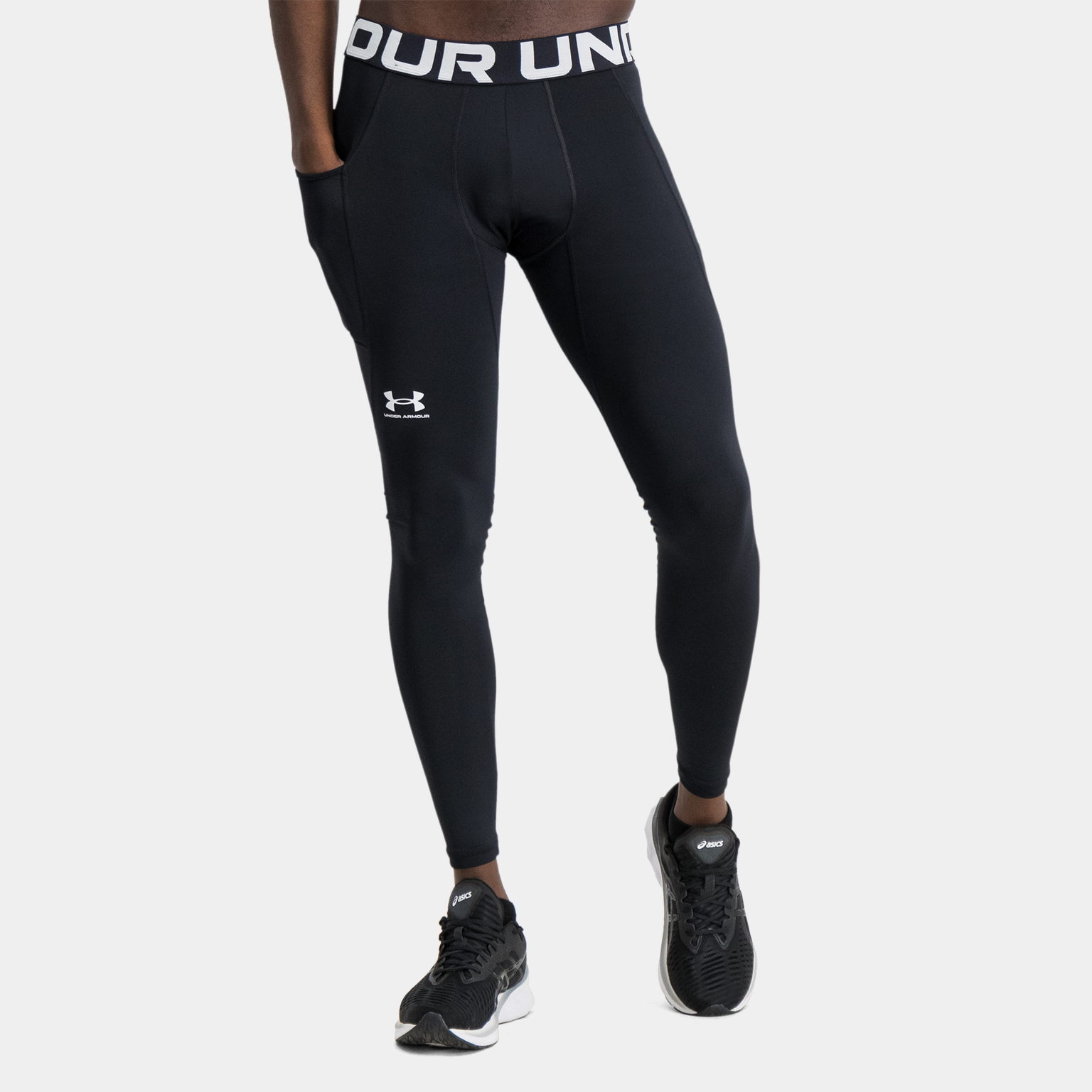  Męskie legginsy treningowe UA CG Armour – czarne