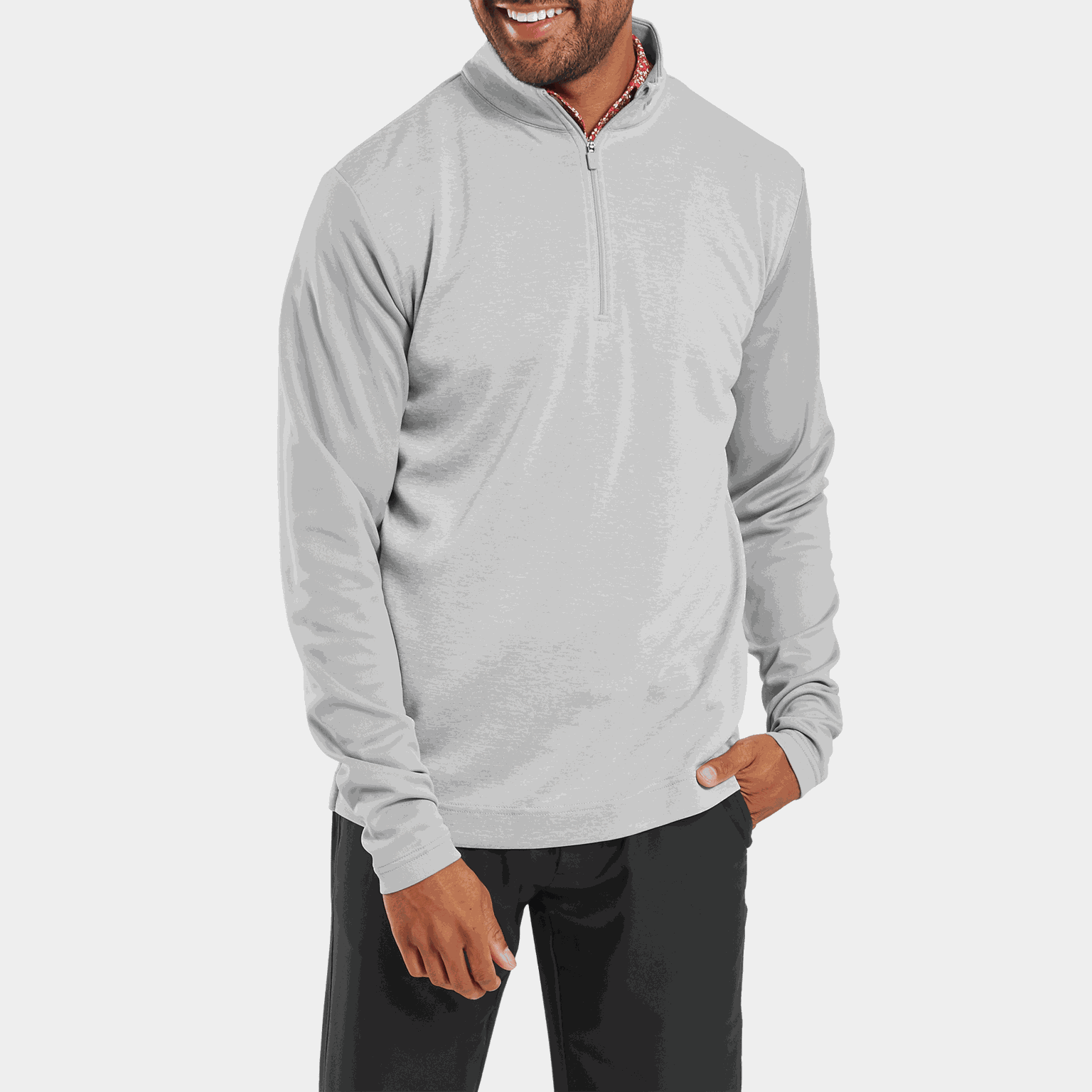  Maglione da golf da uomo in tessuto mélange tono su tono