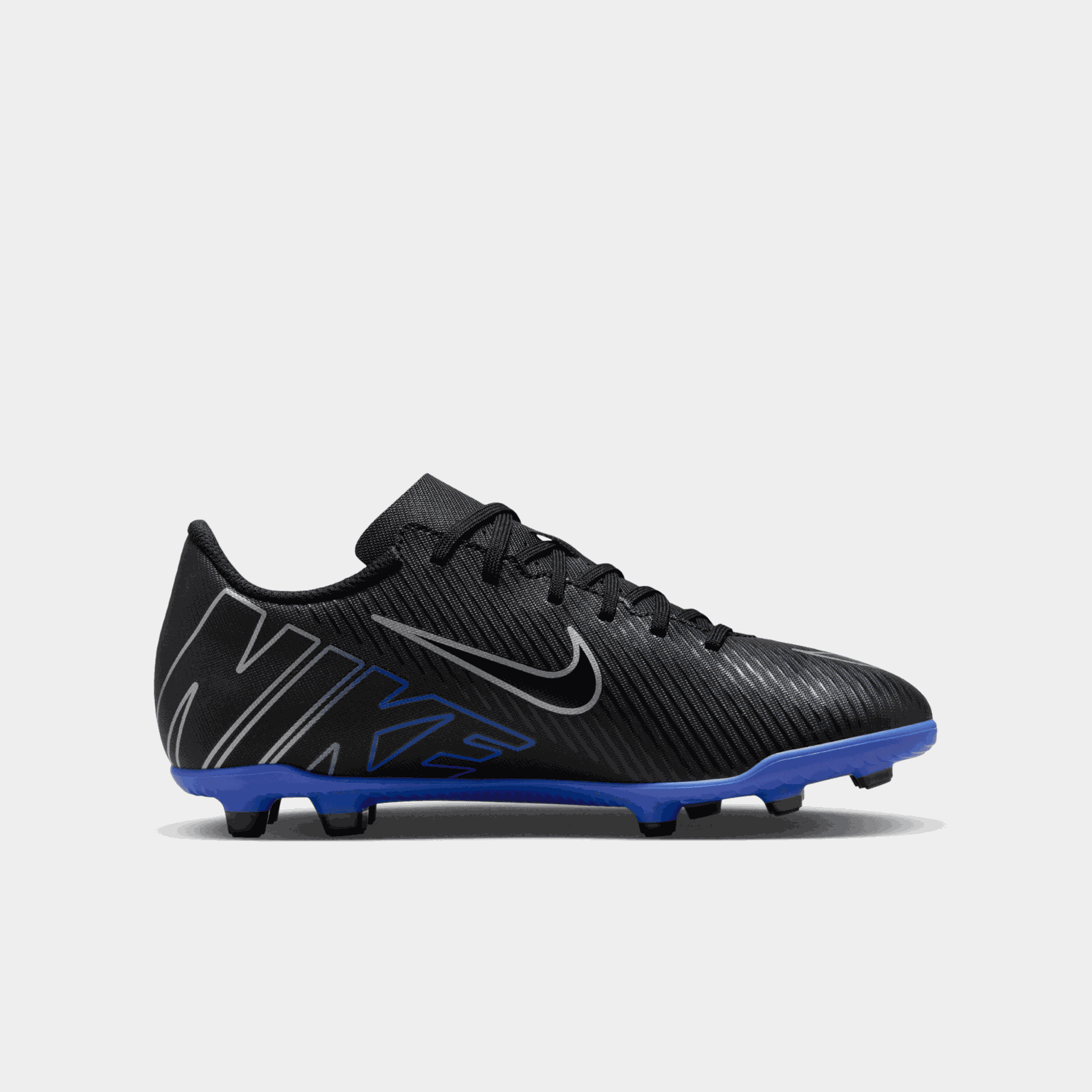 Chuteiras de futebol infantis Mercurial Vapor 15 Club MG, para jogar em grama natural e artificial - pretas