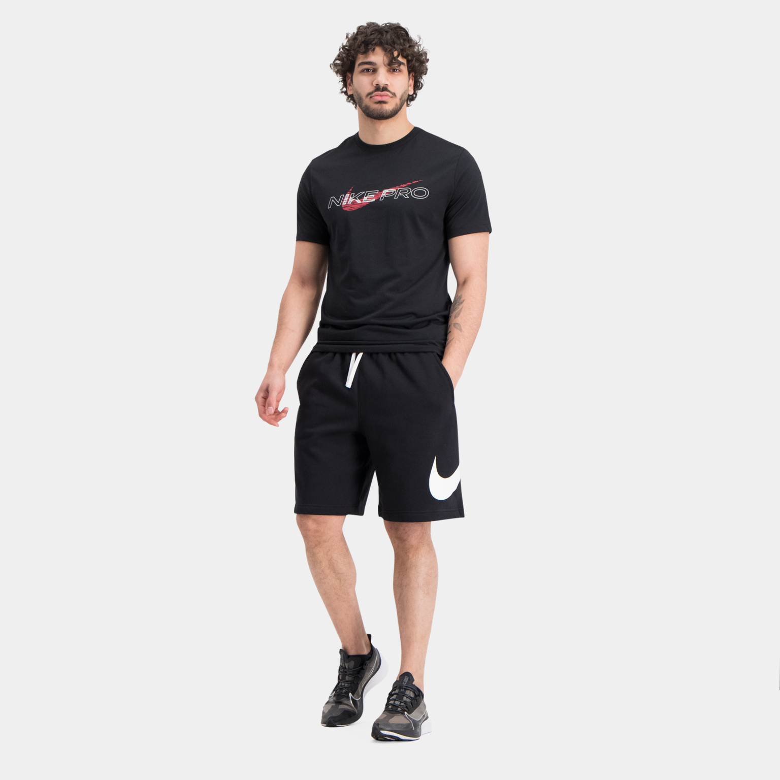 Bedrukte sportshorts voor heren - zwart