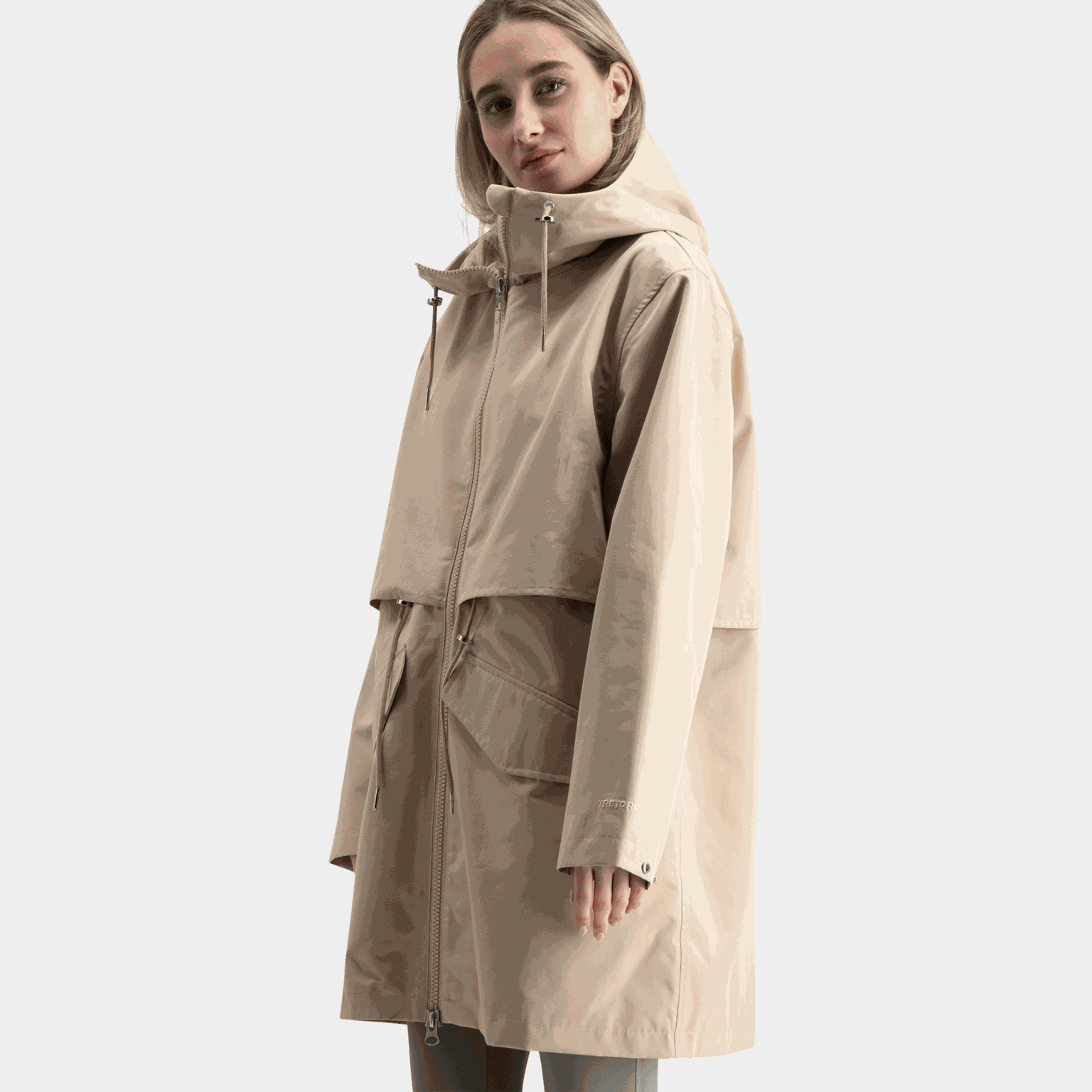  Parka feminina estilo cruiser, parka impermeável