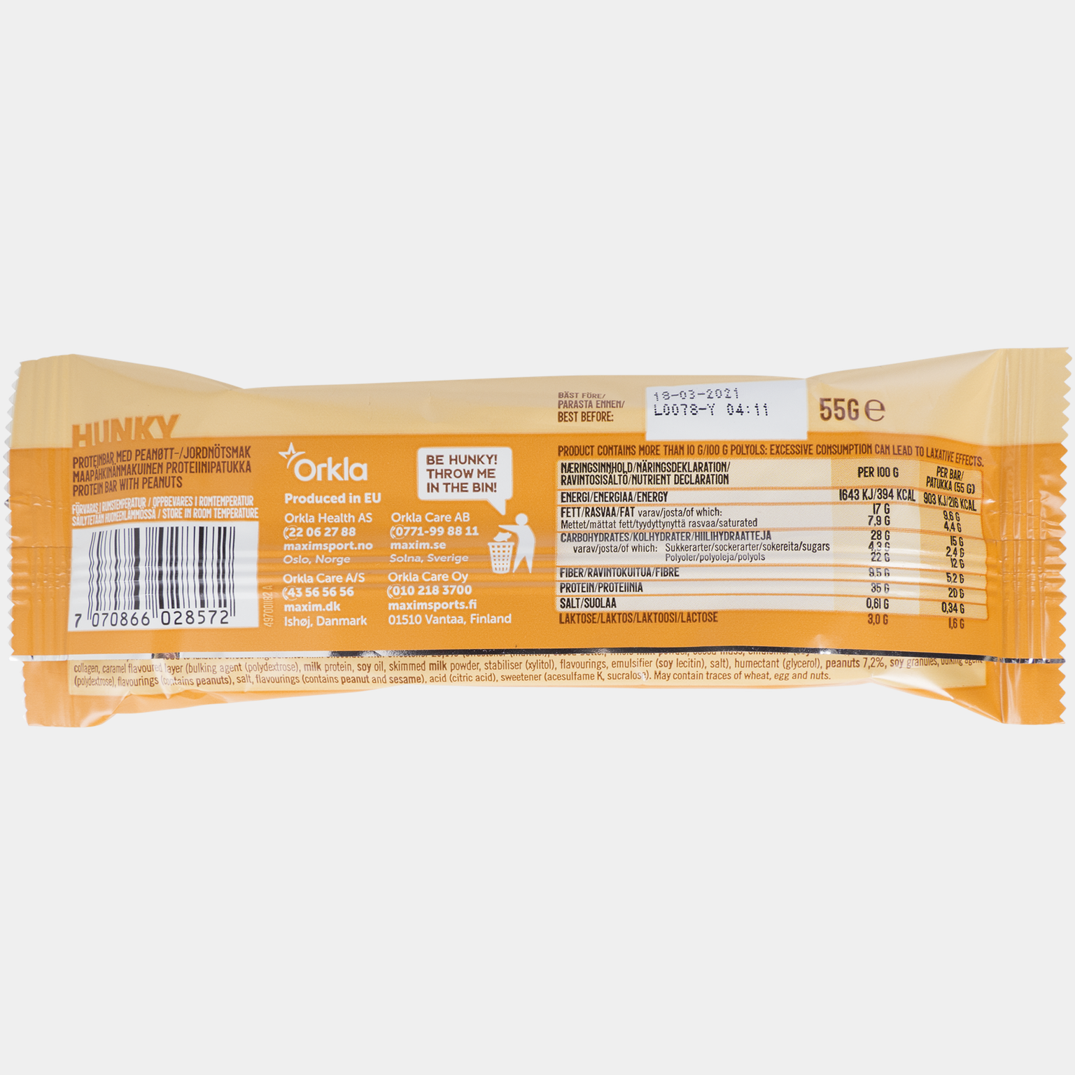 Maxim Proteingel 55 g, Energiegevende gel
