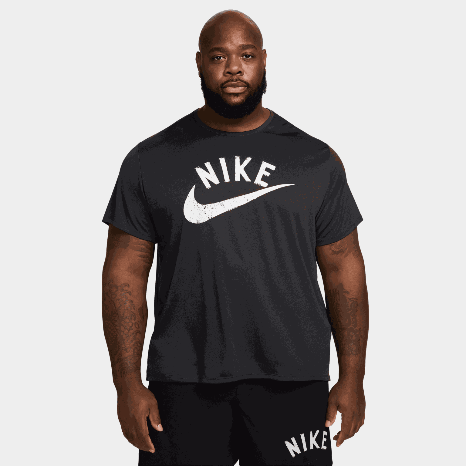  Conjunto de treino masculino Miler Swoosh Dri-FIT de manga curta - Preto