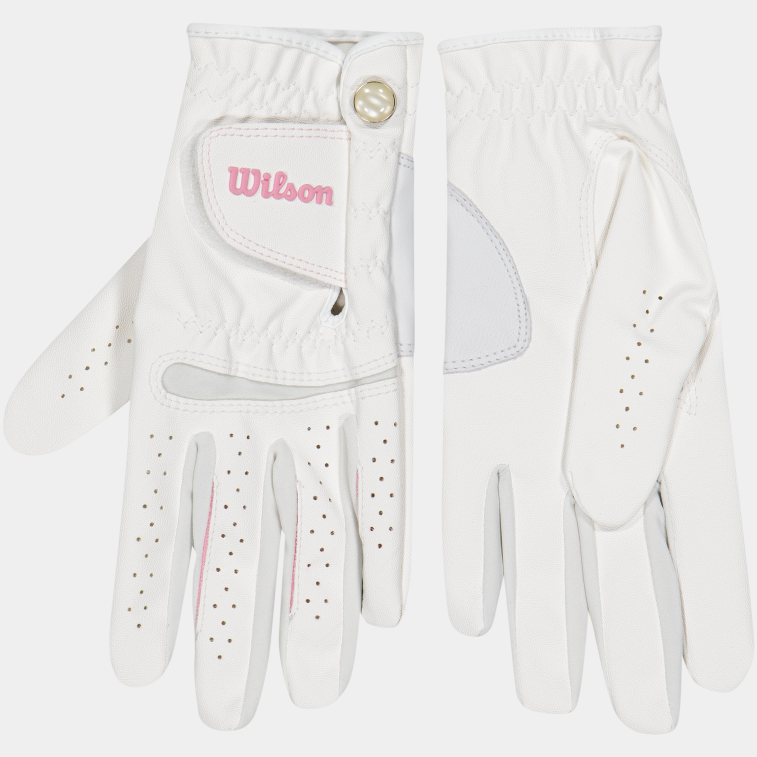  Luvas de golfe Feel Plus LLH (conjunto de 2) para jogadores seniores - brancas