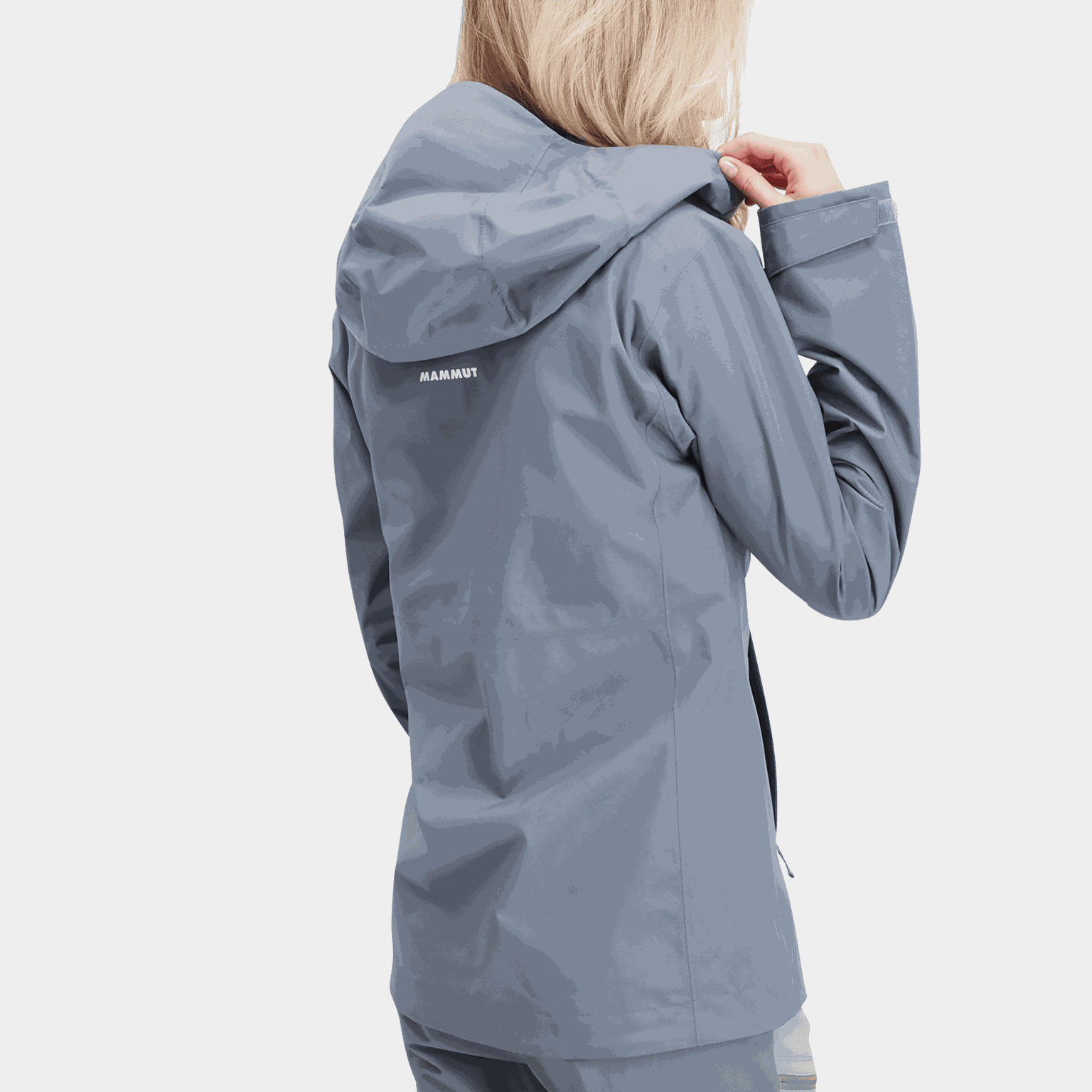 Jaqueta impermeável feminina Linard Light HS W com capuz - cinza