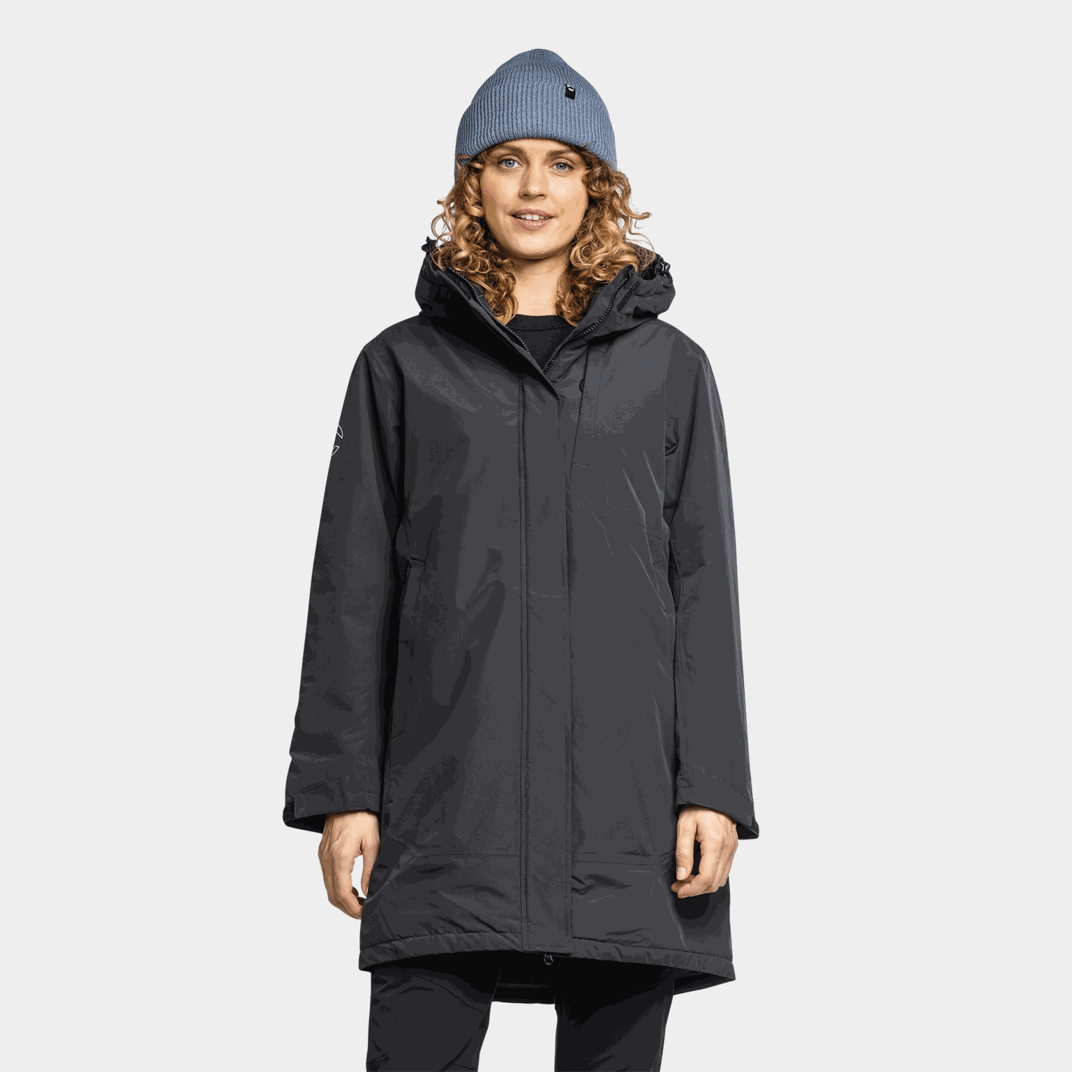 Casaco parka térmico Helsinki, casaco parka feminino - preto