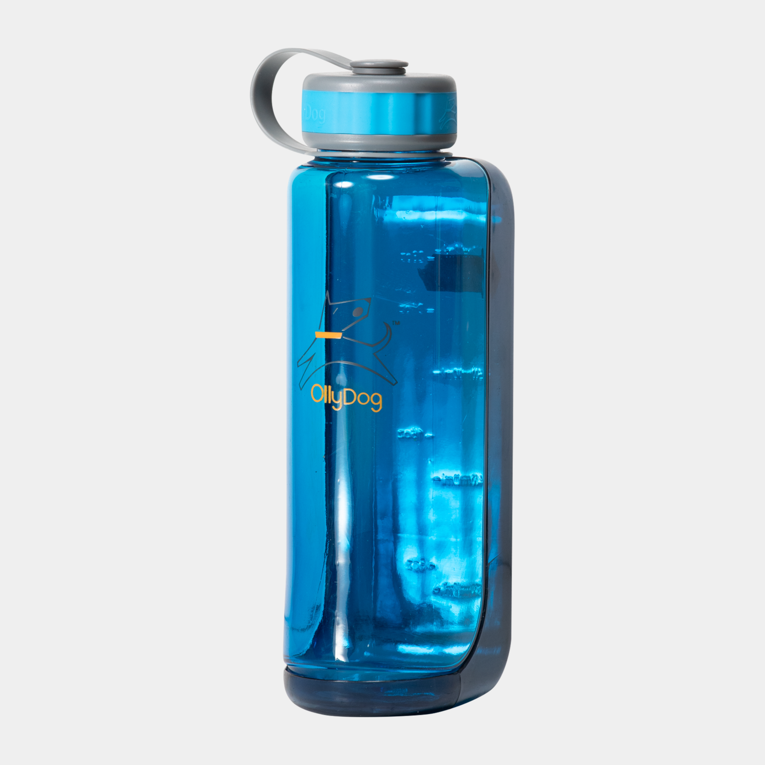 OllyBottle 1L Ocean, drikkeflaske med hundeskål - Blå