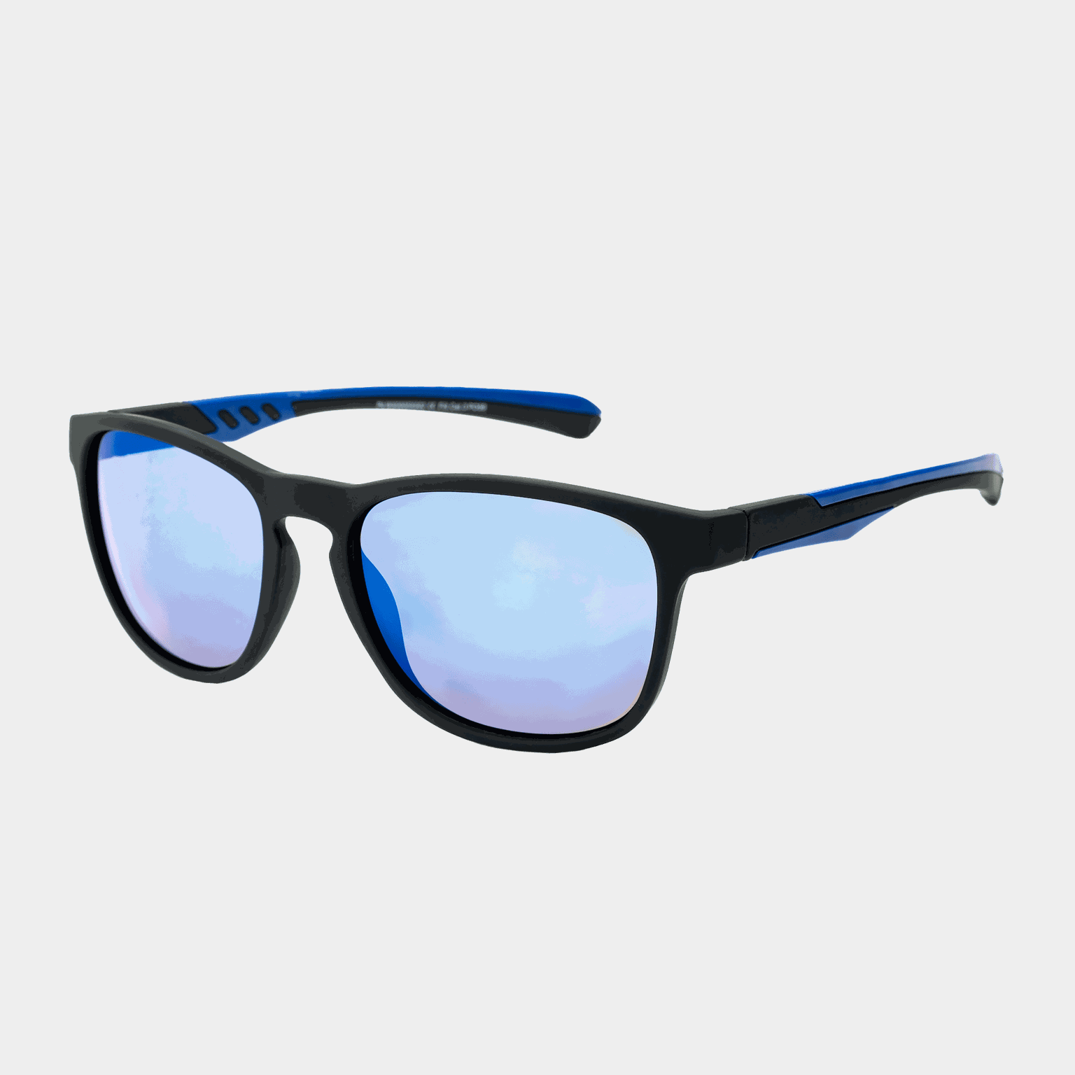 021 Waye Rubber Black W Blue Multi, solbriller, unisex - Svart