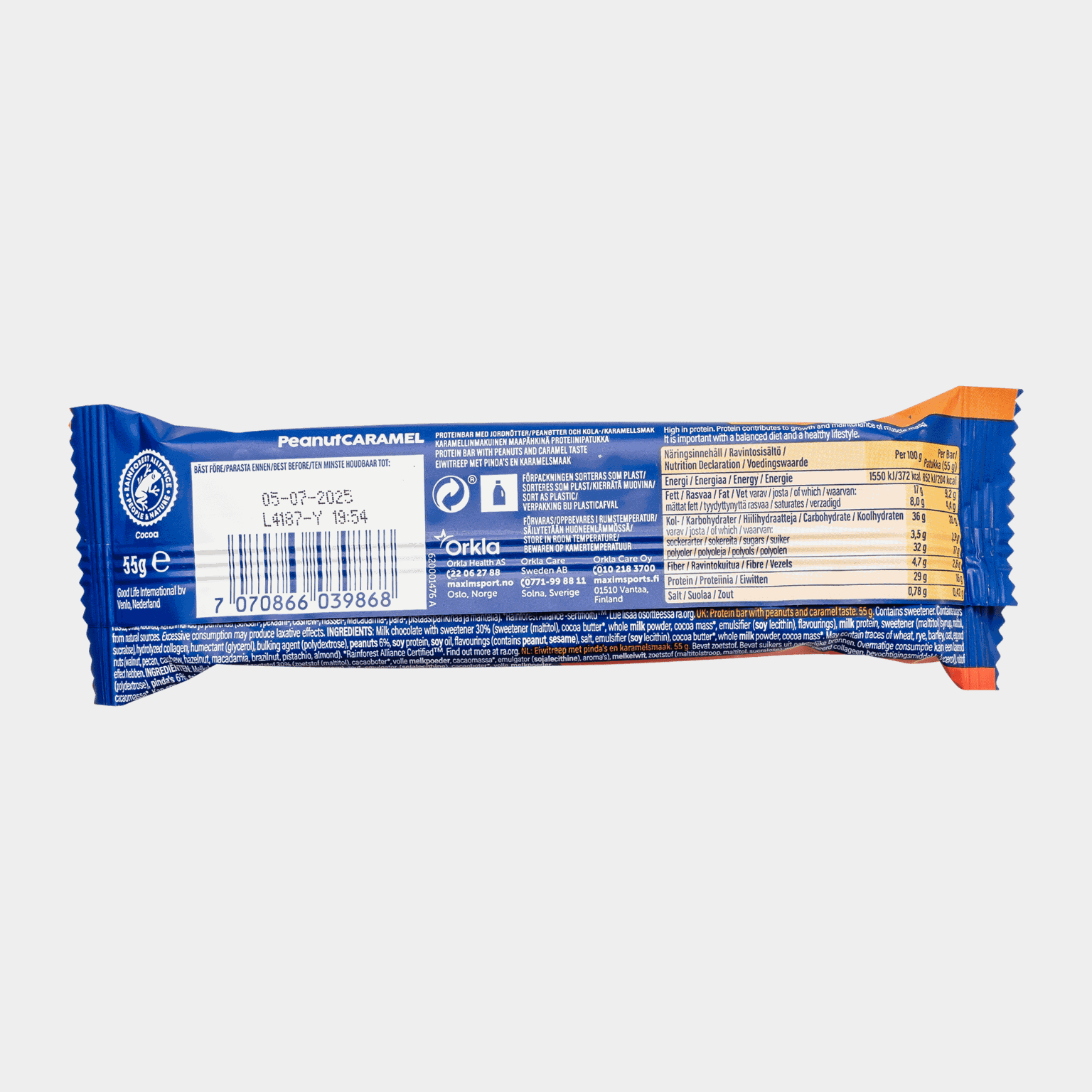  Puha fehérjeszelet karamellel és földimogyoróval 55 g -