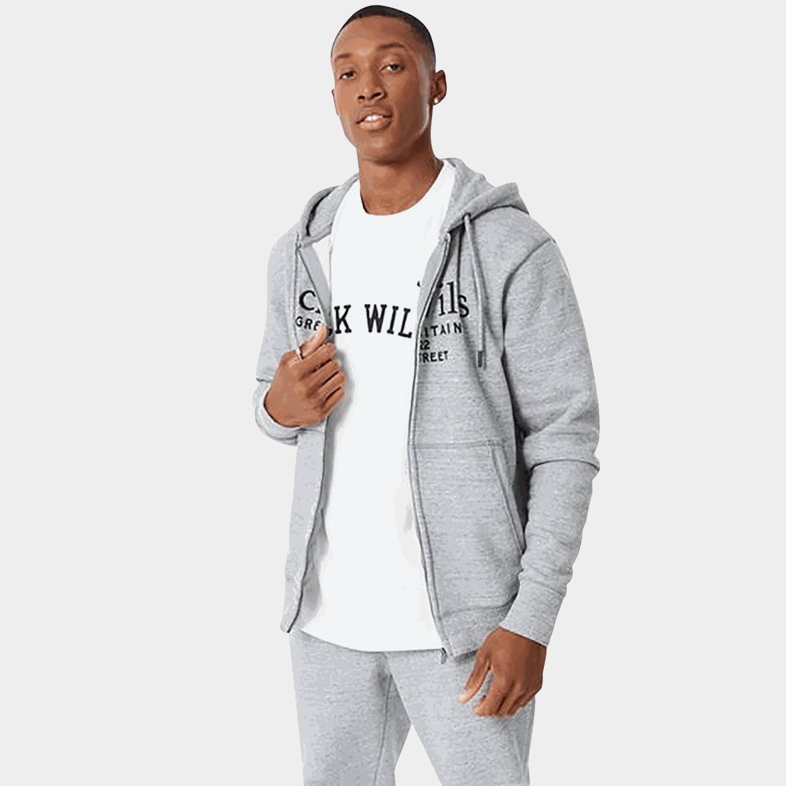 Giacca con cappuccio e zip da uomo Pinebrook - Grigio