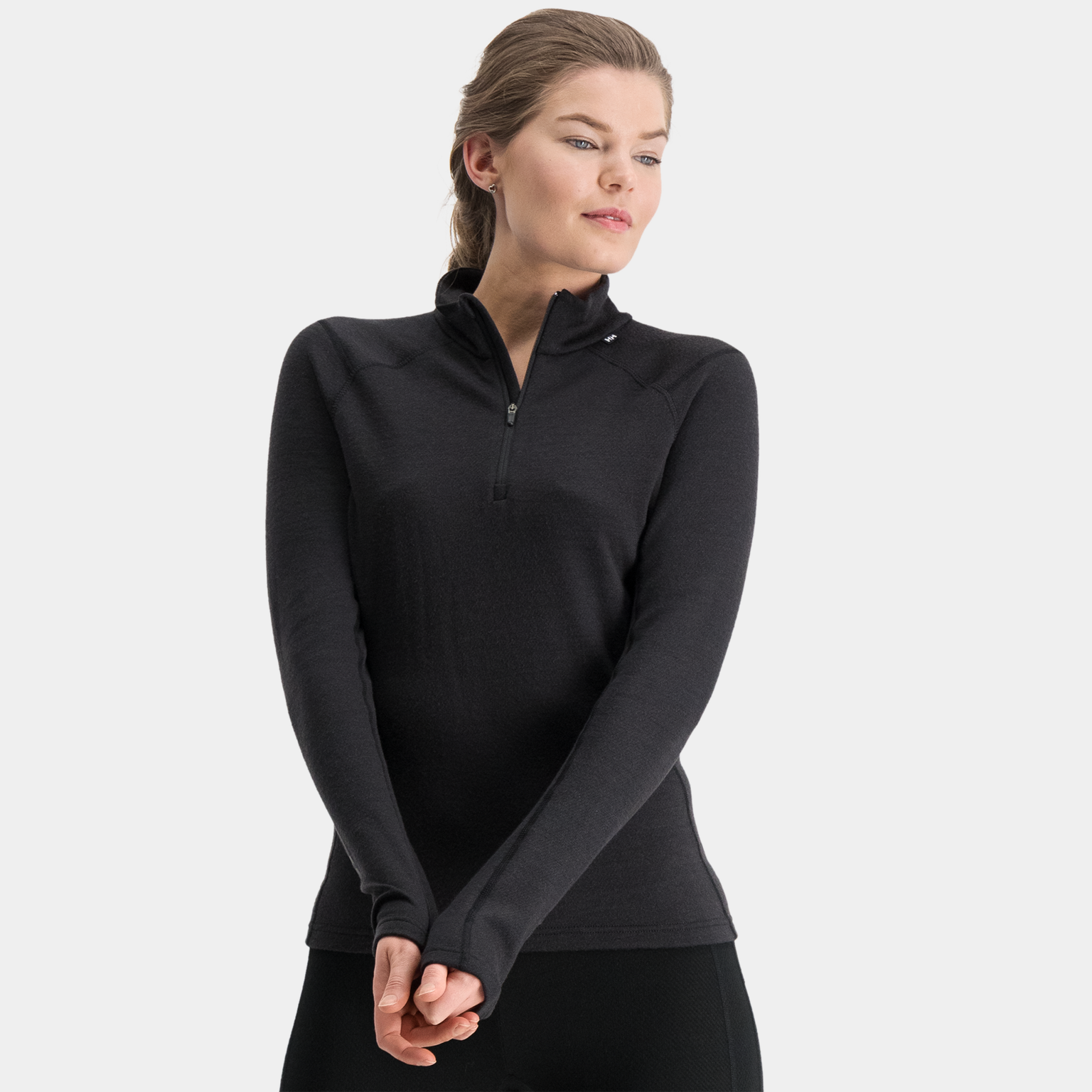 Lifa Merino Midweight 1/2 Zip, Pull en laine pour femme – Schwarz