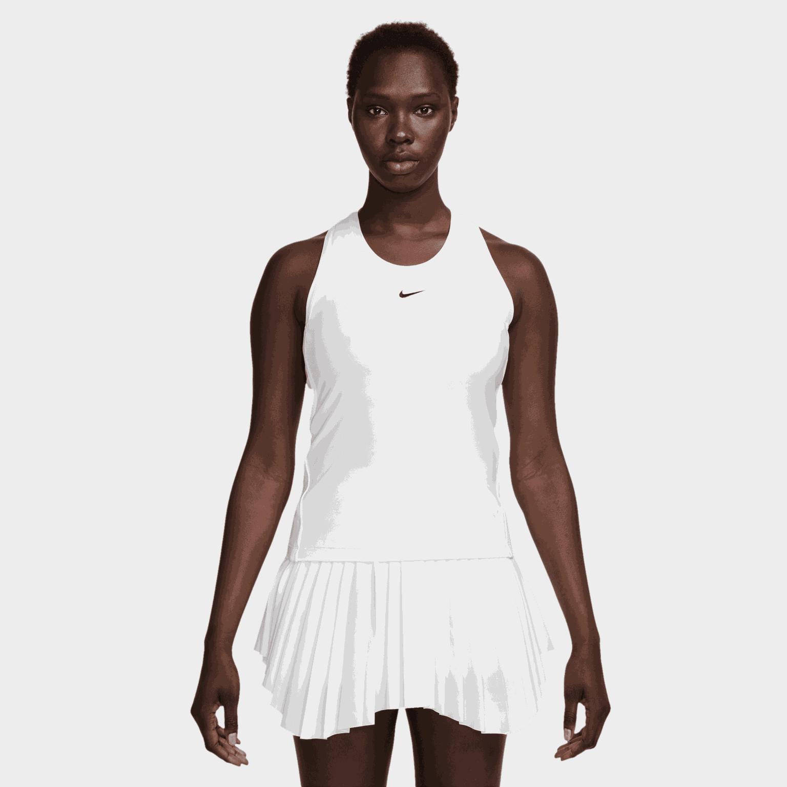  Camiseta sin mangas Dri-FIT Victory para mujer, blanca