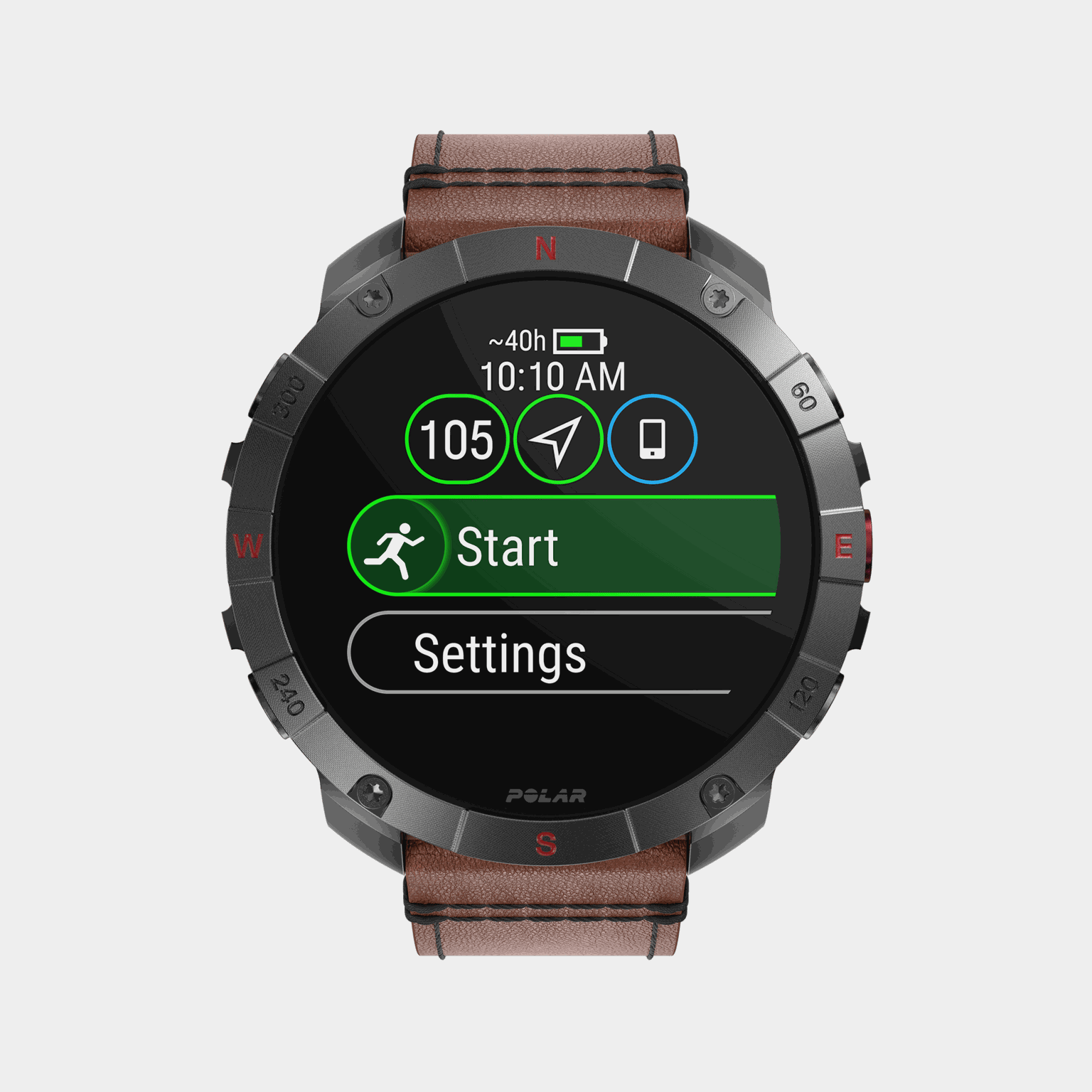  Chytré multisportovní hodinky Polar Grit X2 Pro Titanium - hnědé