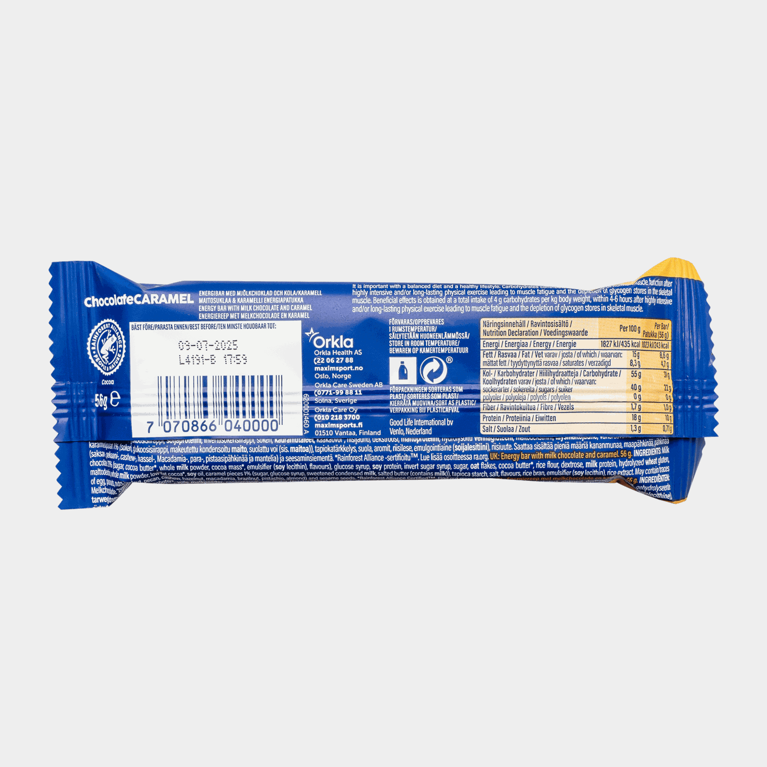 Baton energetyczny czekoladowo-karmelowy 56g, Baton energetyczny -