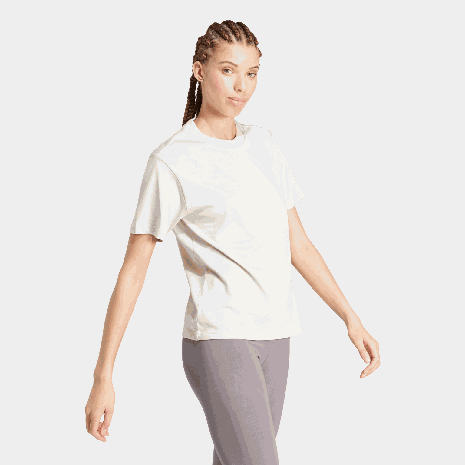  Eenvoudig katoenen dames-T-shirt met groot logo