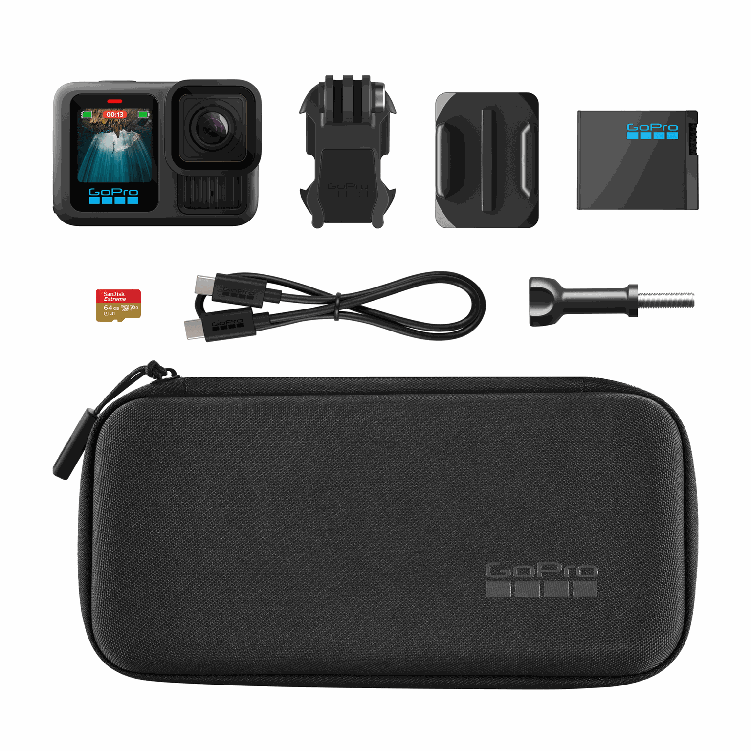 GoPro HERO13 Zwart speciaal pakket, complete GoPro HERO13 kit – Zwart