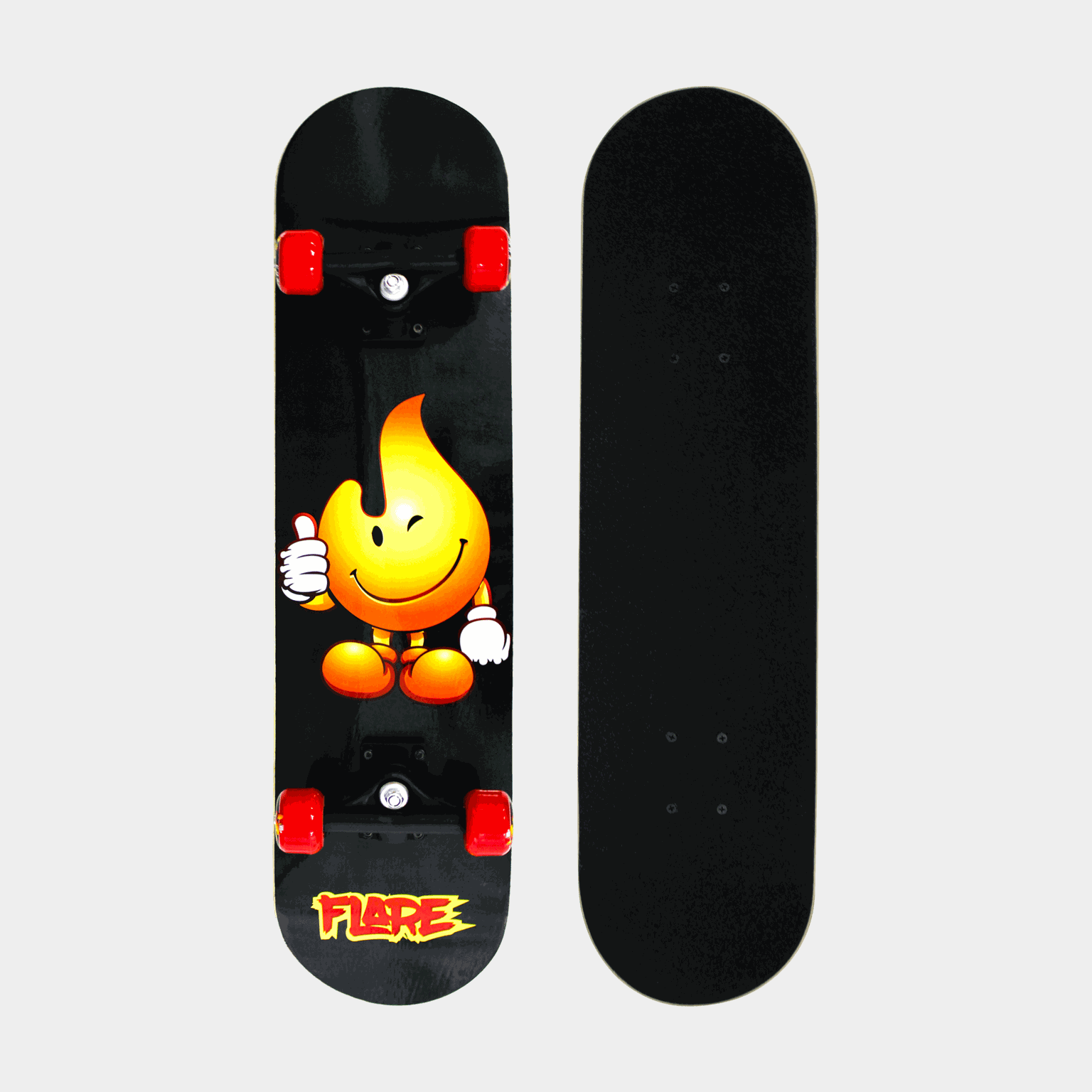  Skateboard FLARE - 24/25 pollici, per principianti, unisex - Nero