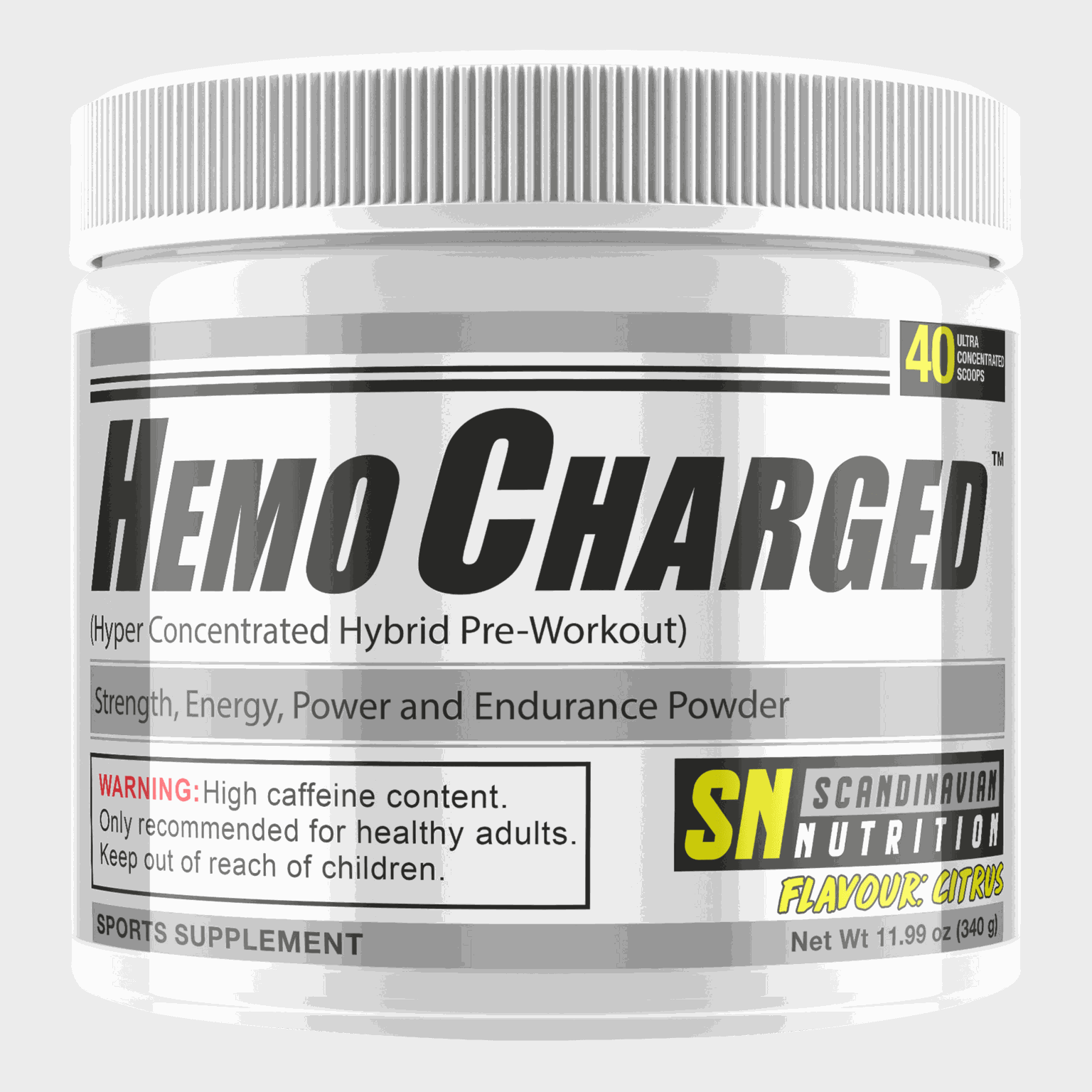 Hemocharged (Citrus (340 g), předtréninkový prášek -