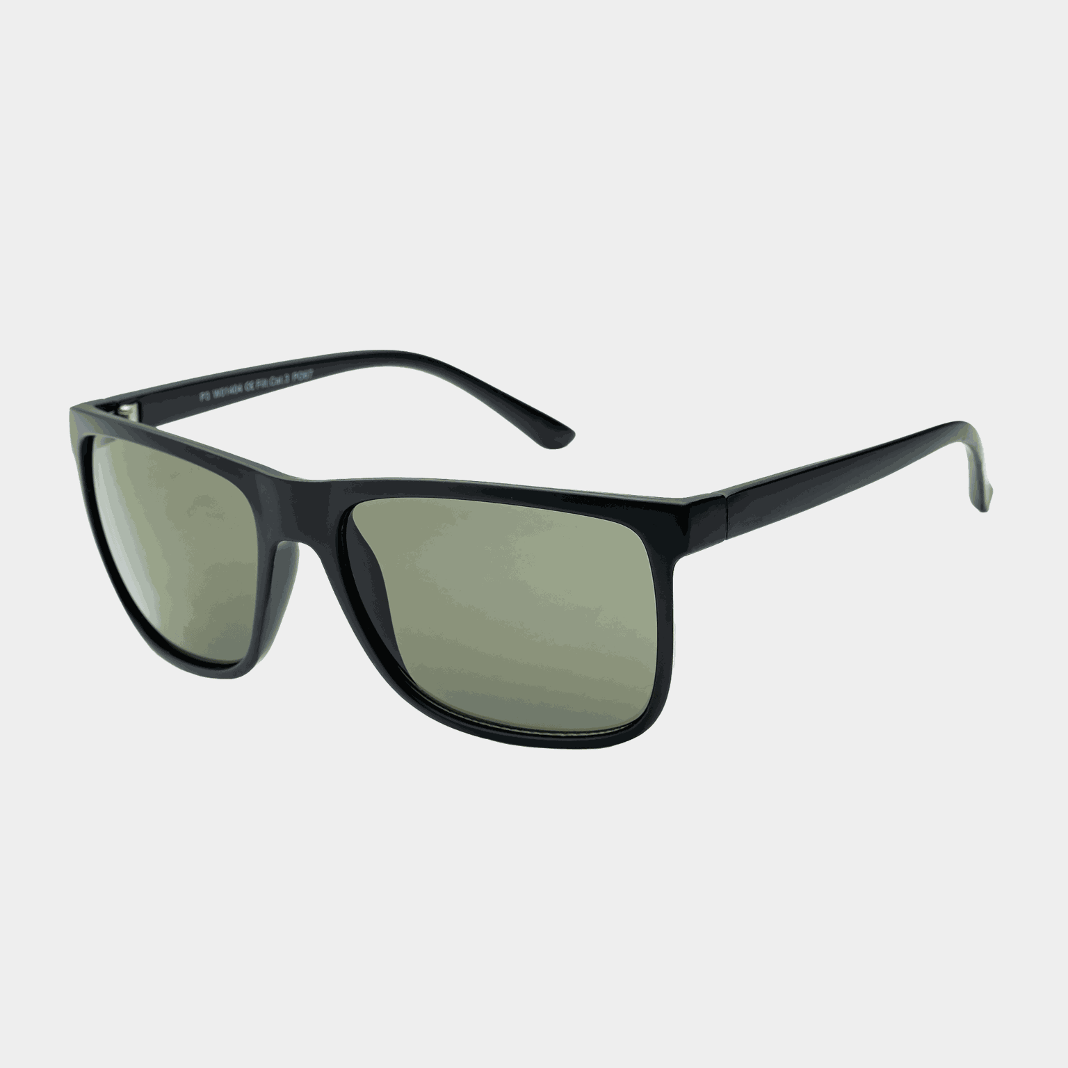 014 Waye Matt Black With Green Lens, solbriller, unisex - Svart