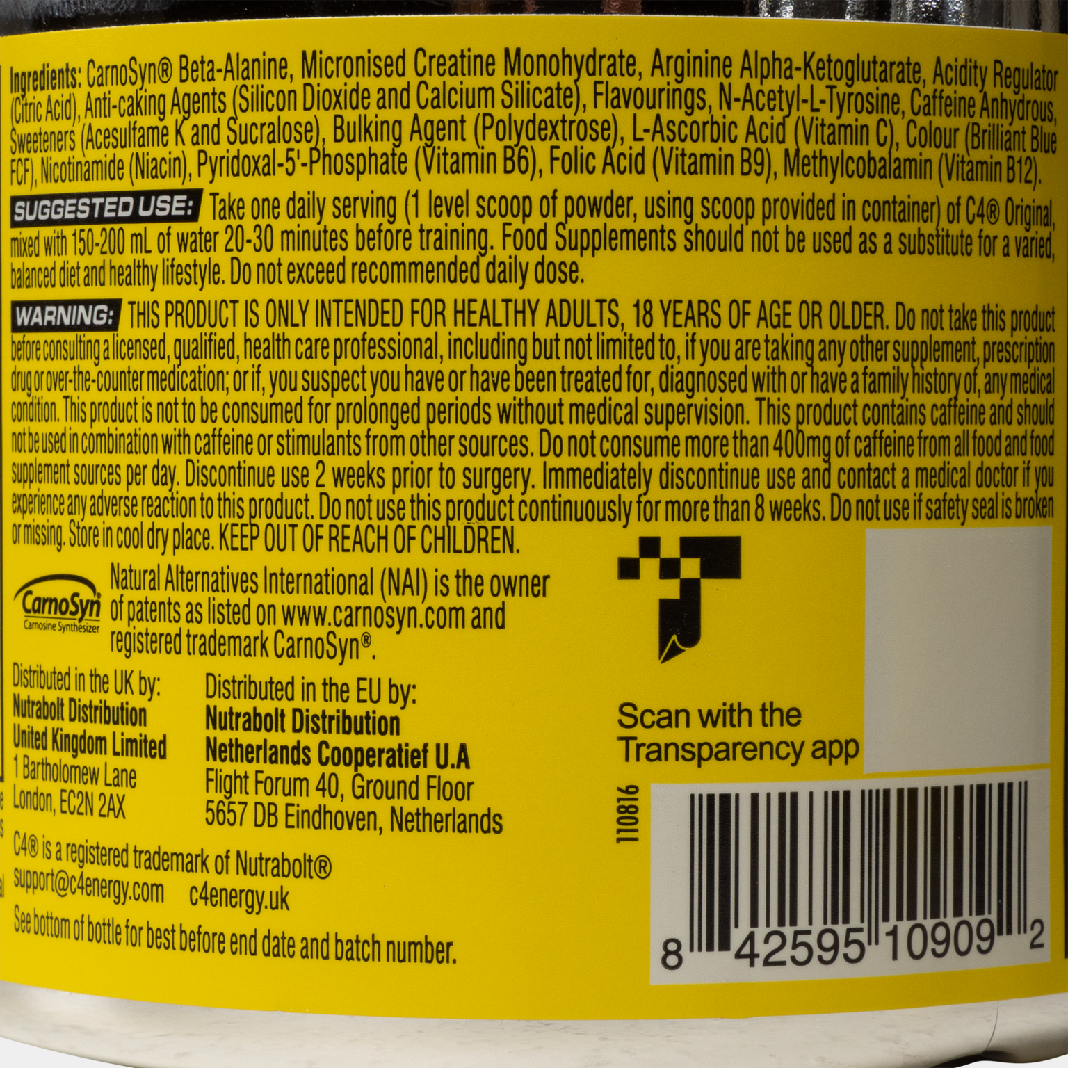 C4 Oryginalny Iced Blue Raspberry, Spray do napełniania -