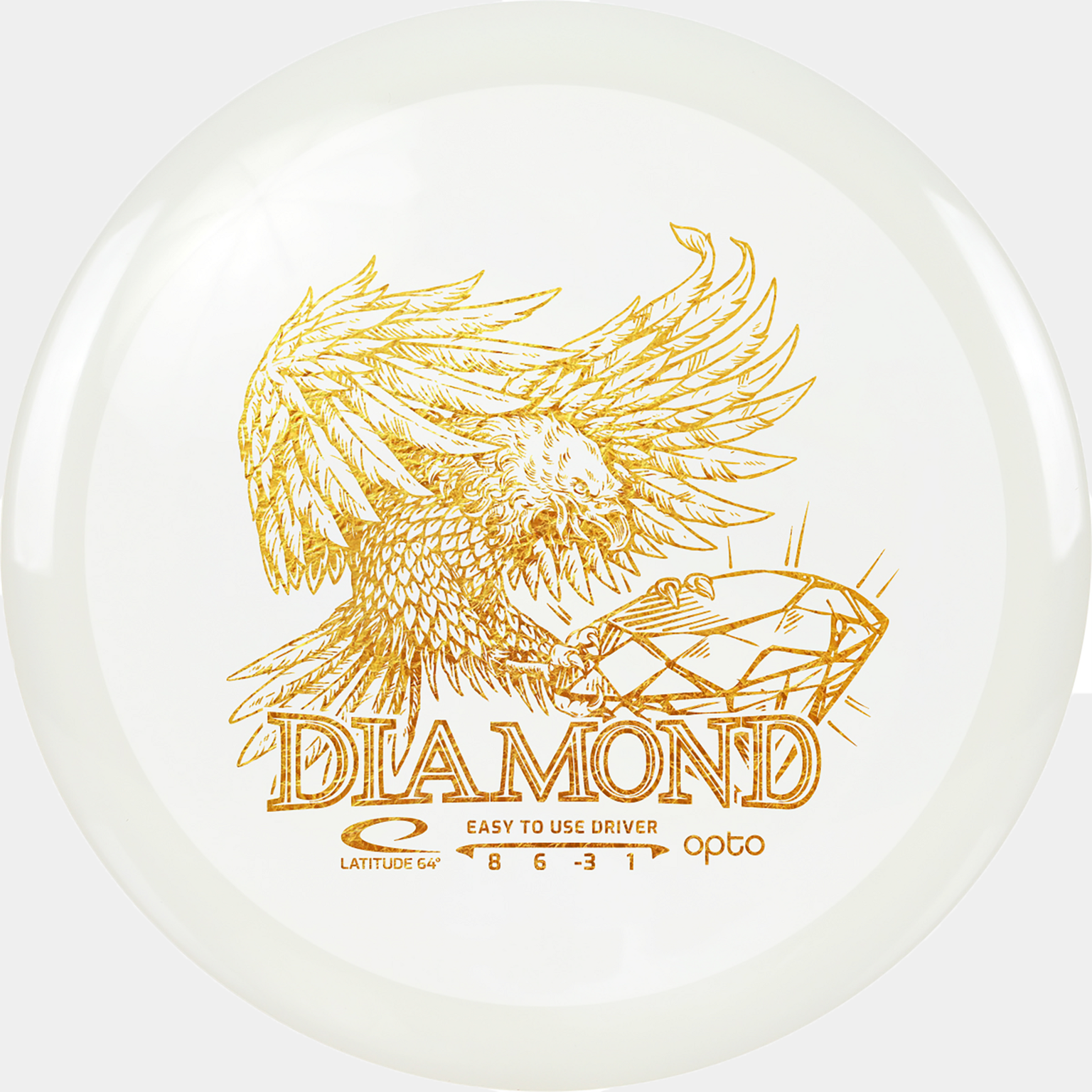  Opto Diamond Driver – 159 g wit, Golf Frisbee Driver – wit
