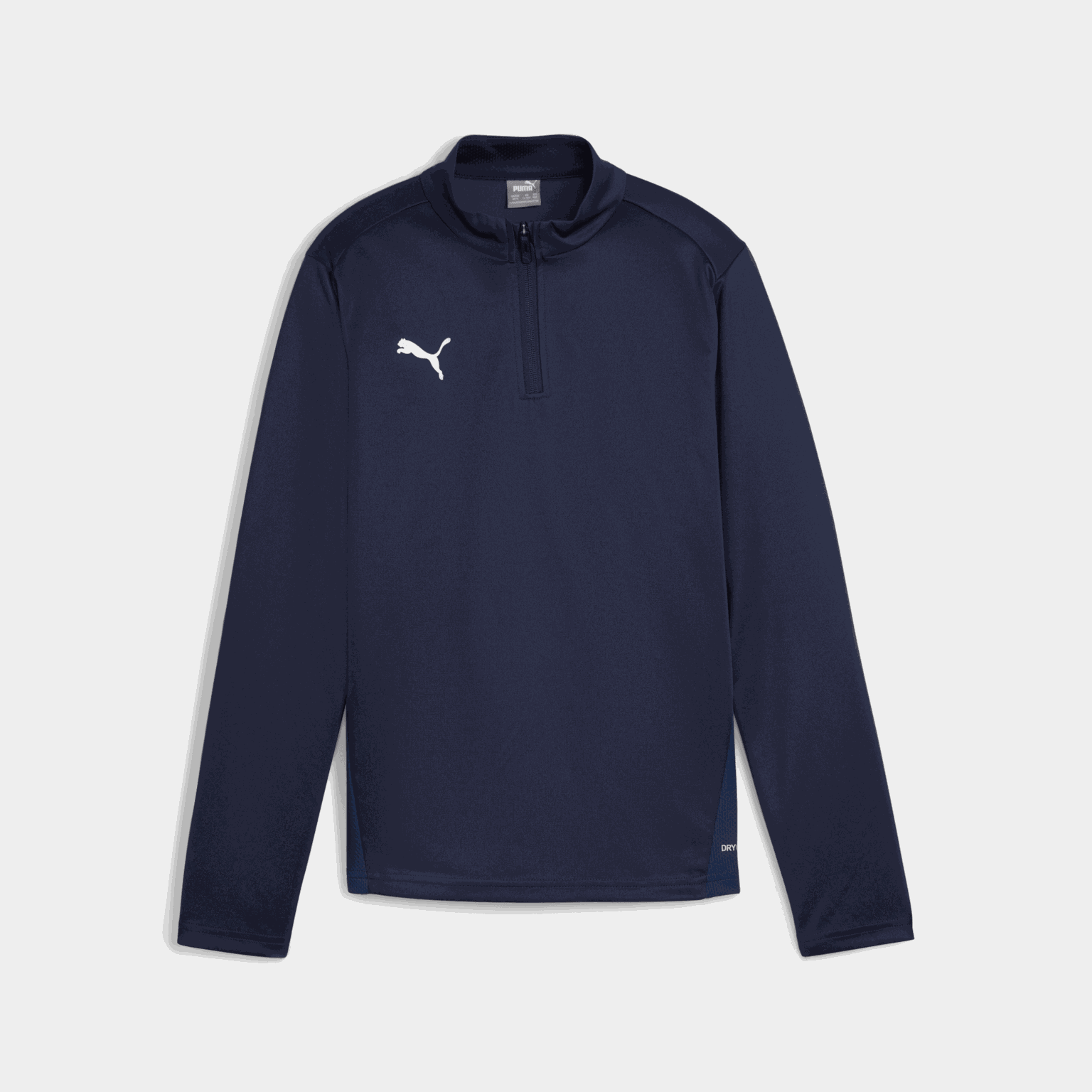  Camiseta de treino teamGOAL com zíper de 1/4, tamanho infantil.