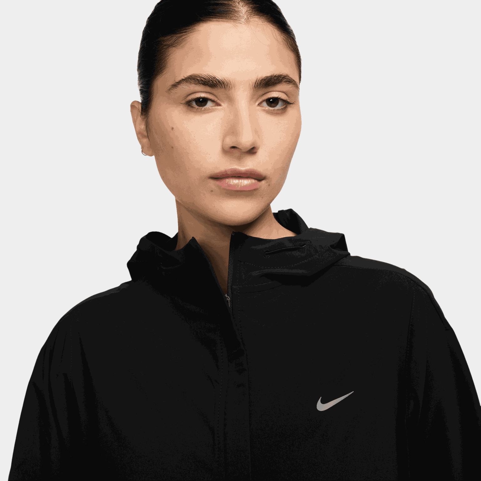 Jaqueta de corrida feminina dobrável Swift Repel - Preta