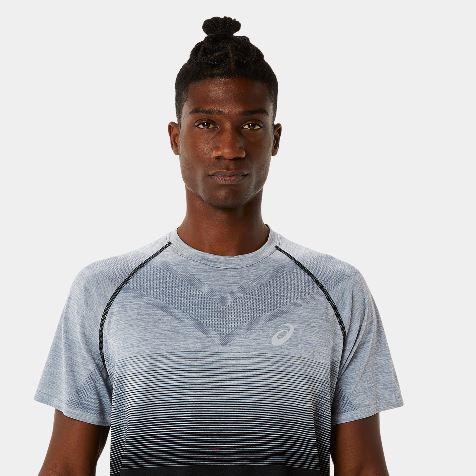 Camiseta de manga corta sin costuras para hombre – Negra
