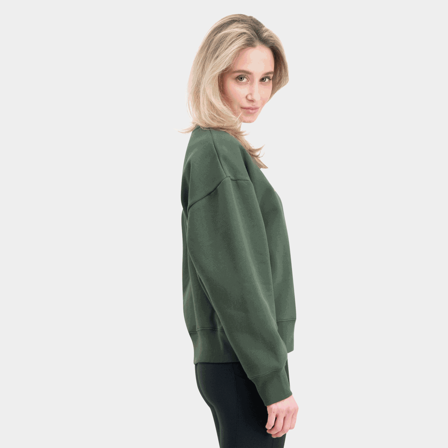  Dámská boyfriend mikina, třešňově červená, s kulatým límcem