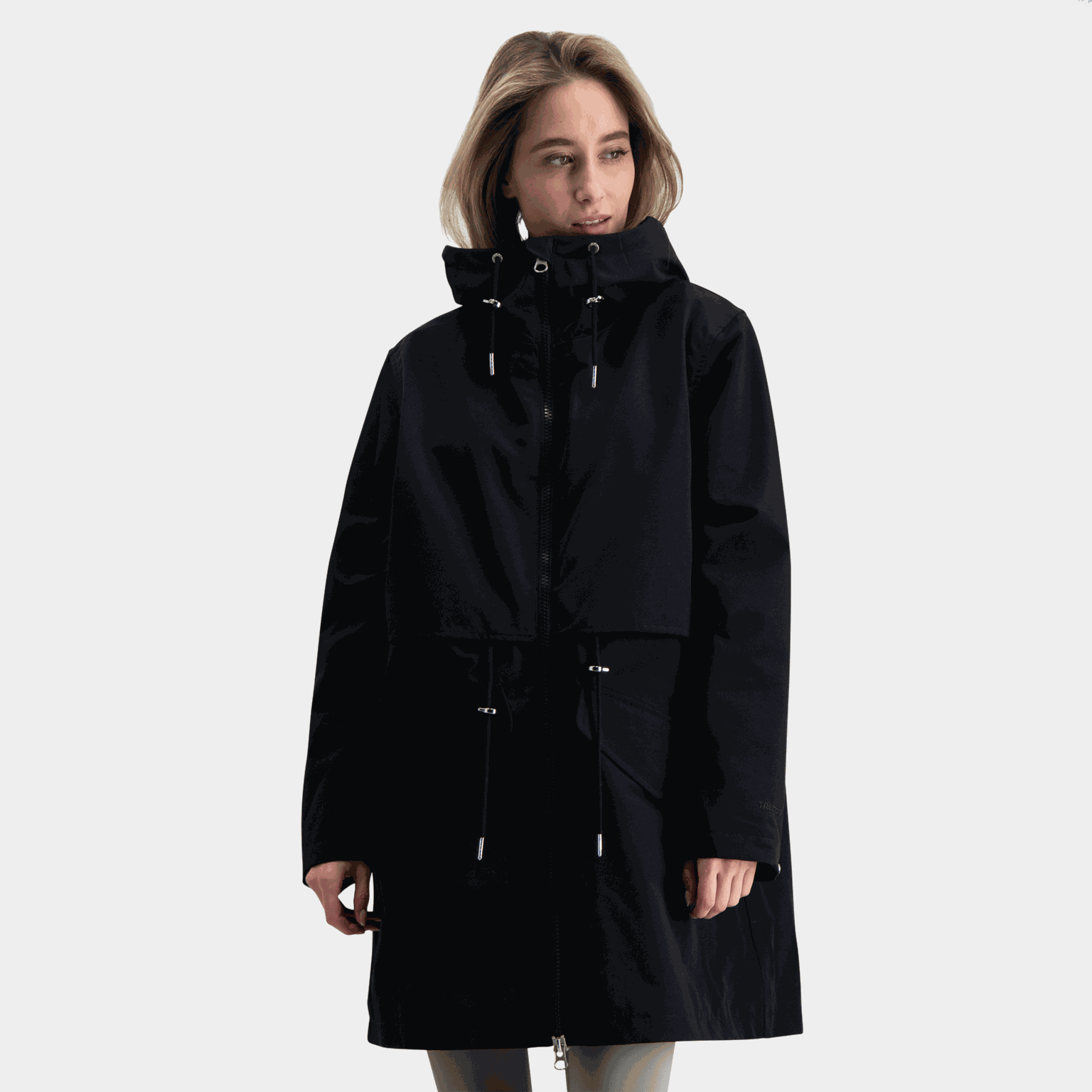  Parka feminina estilo cruiser, parka impermeável