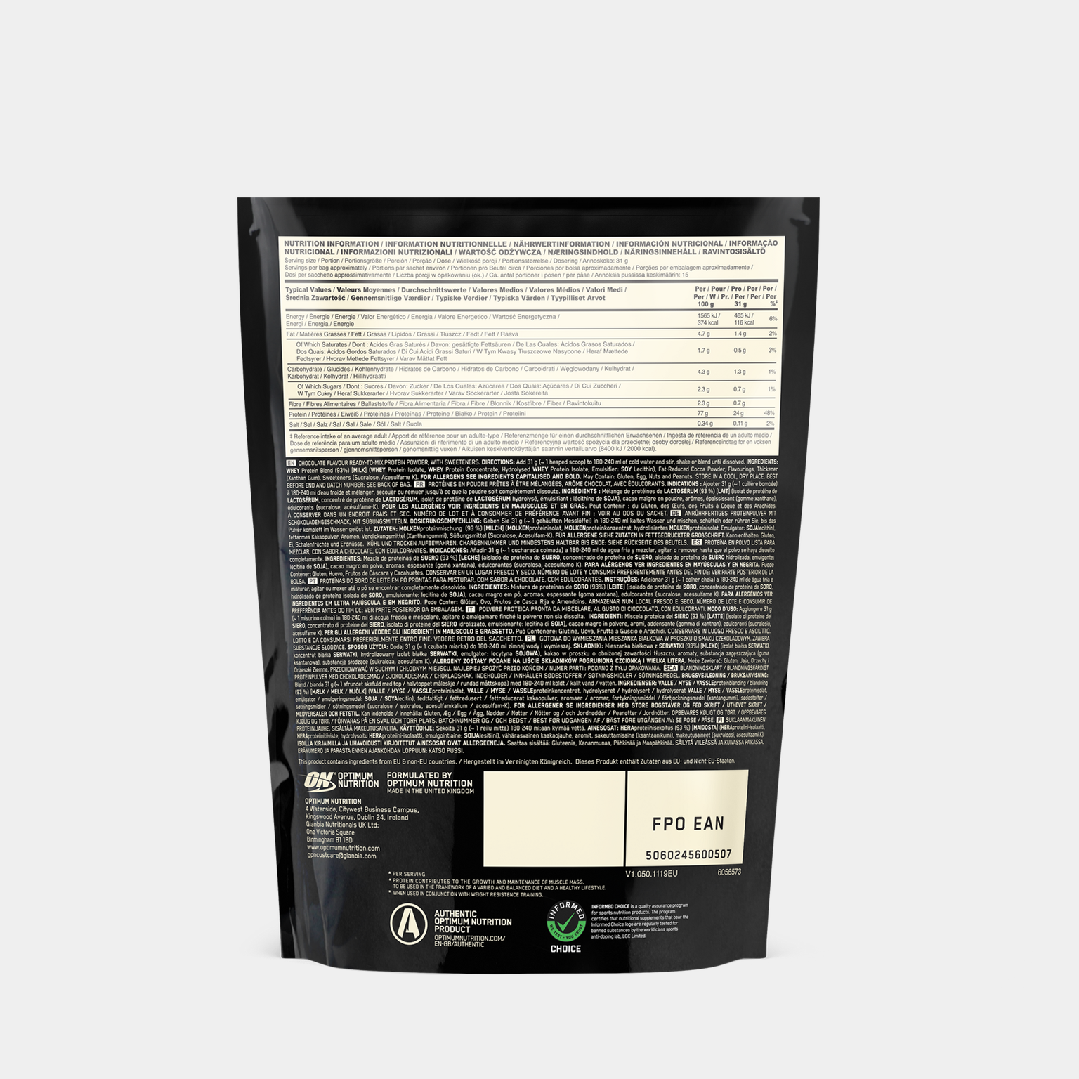 Gold Standard 100% tejsavófehérje por, 450 g